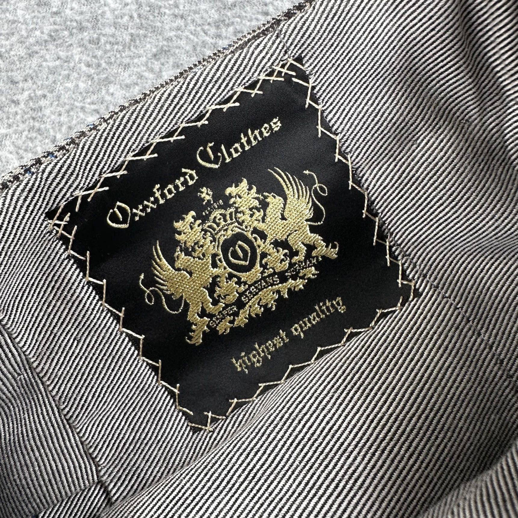 Vintage Oxford Clothes Mens Dress Pants 36x30 Gray Plaid Wool Pleated Cuffed Trousers Size US 36 / EU 52 - 5 Thumbnail