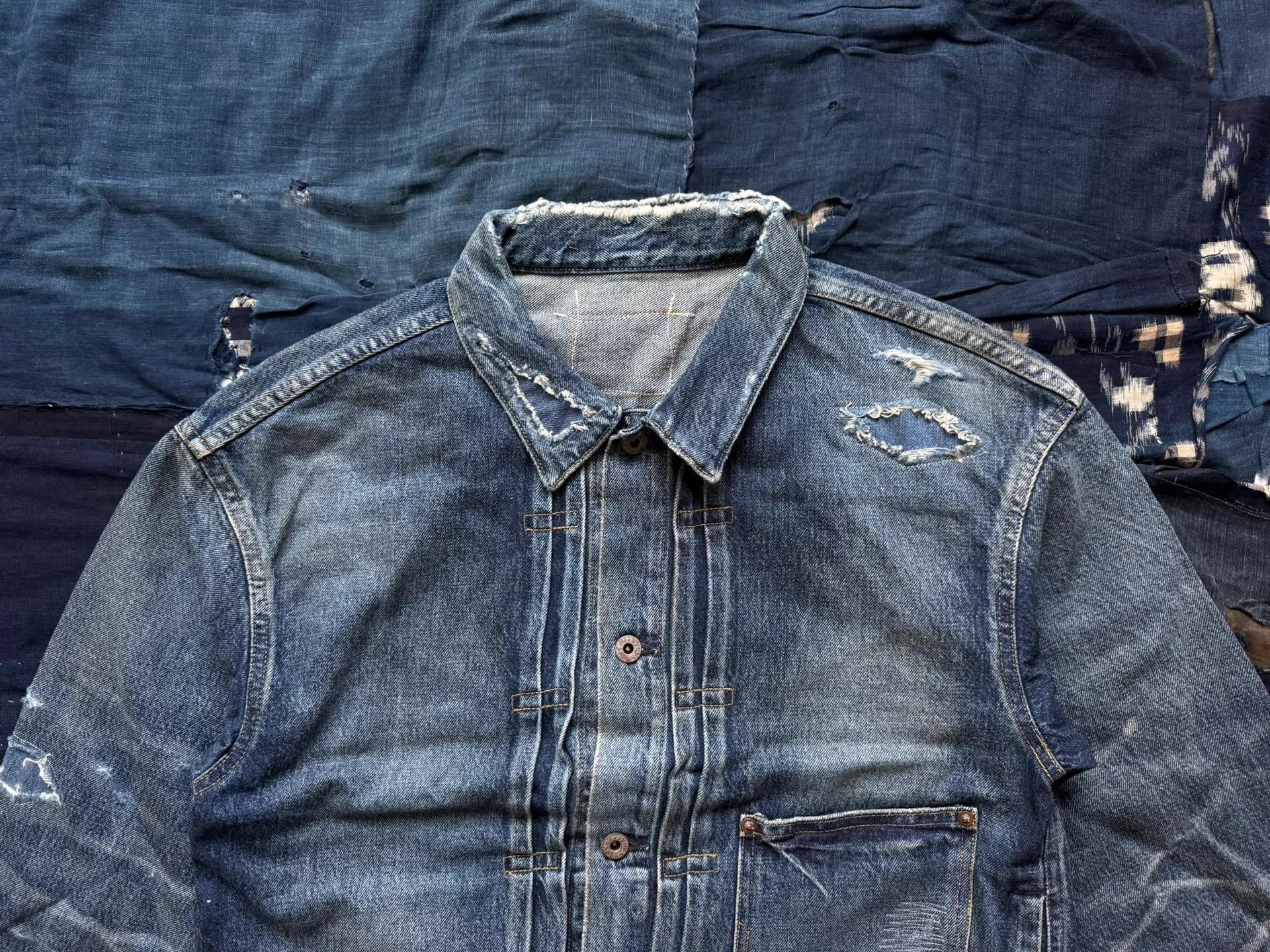 Madness MADNESS 24AW AGING TYPE-I DENIM JACKET JAPAN S DAMAGED Size US S / EU 44-46 / 1 - 4 Thumbnail