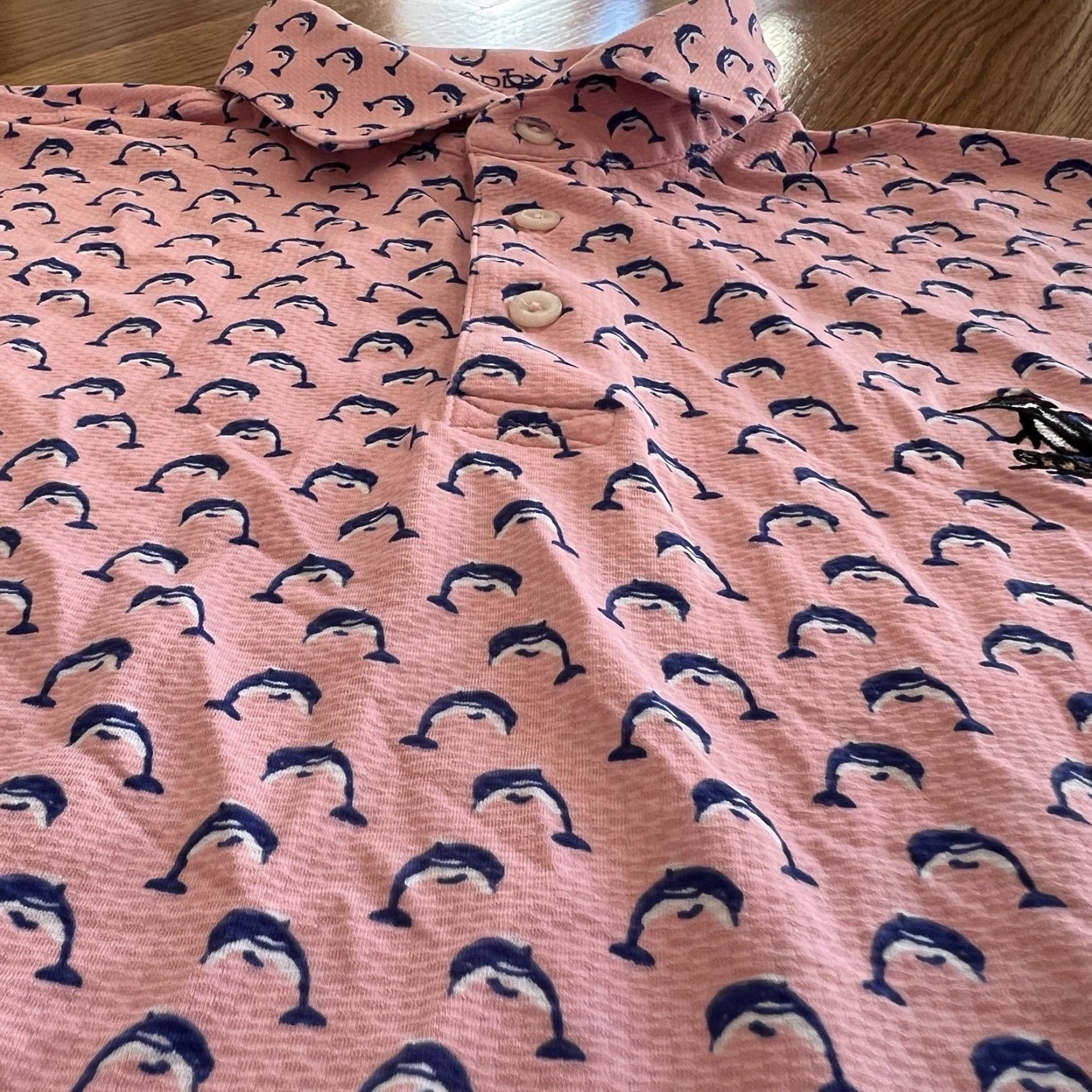 Vintage VINTAGE B. Draddy Flipper Polo Animal Print Pink Mens Small Short Sleeve Golf Tennis Size US S / EU 44-46 / 1 - 5 Thumbnail