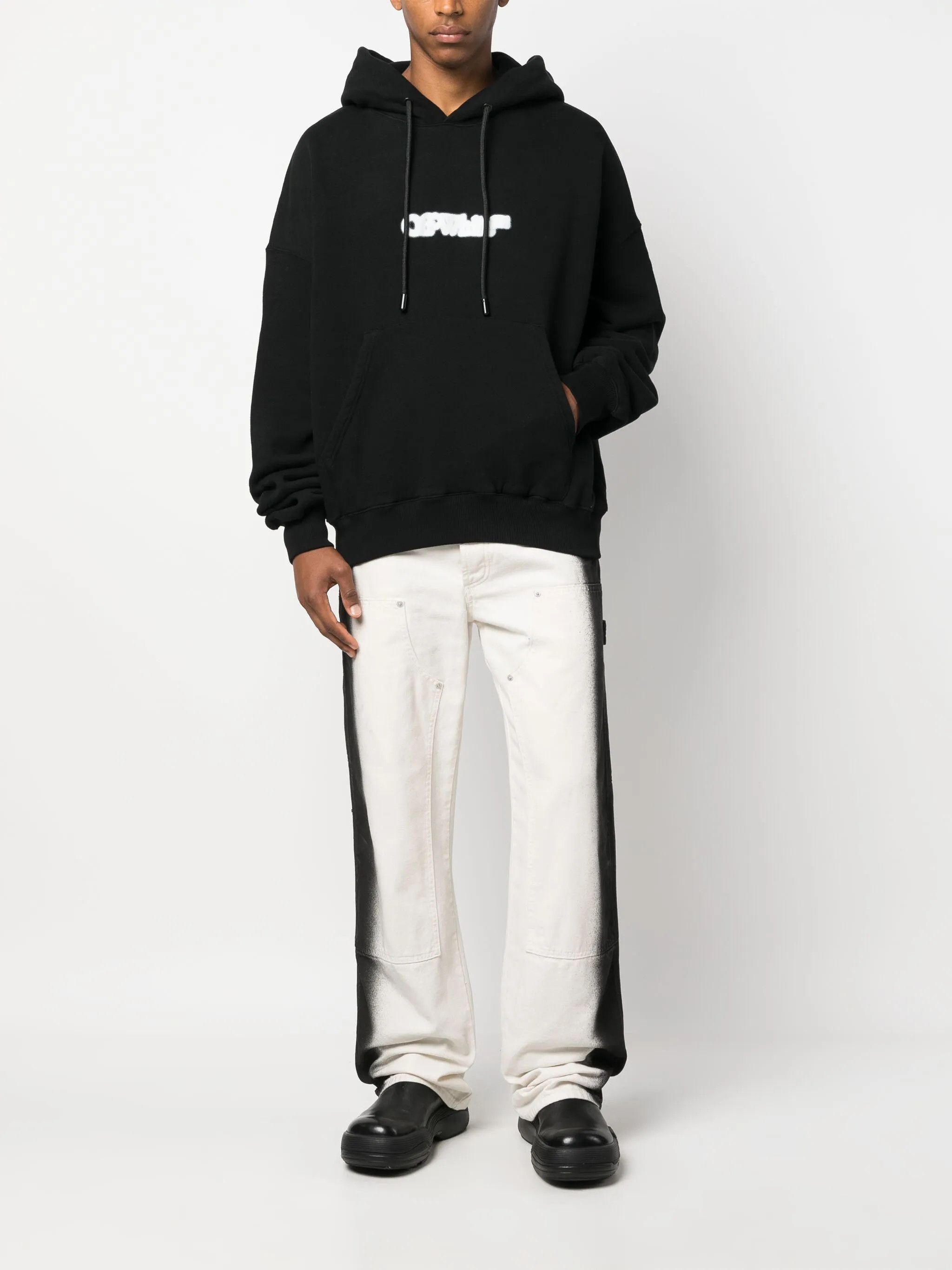 Off-White o1y0325 Logo Hoodie in Black Size US XXS / EU 40 - 5 Thumbnail