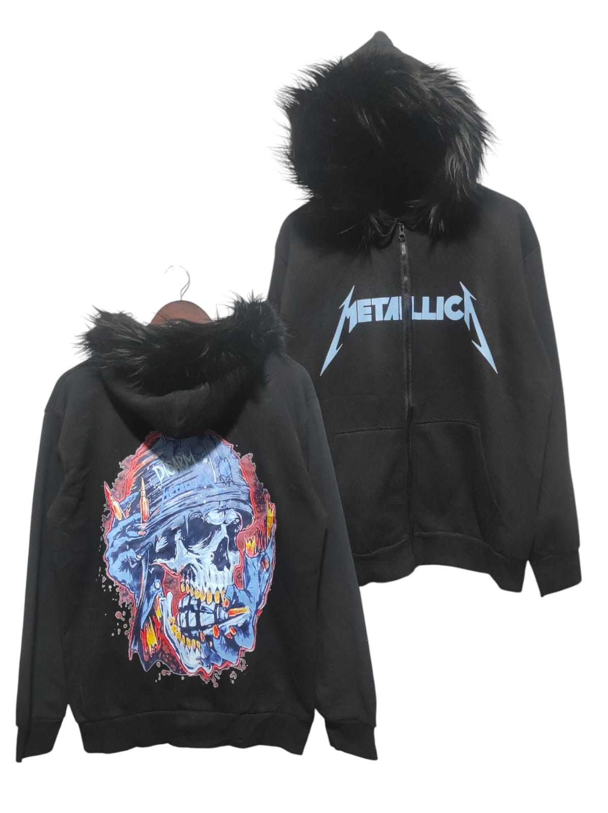 Hysteric Glamour Custom Metallica Zipper Fur Hoodie Size US L / EU 52-54 / 3 - 1 Thumbnail