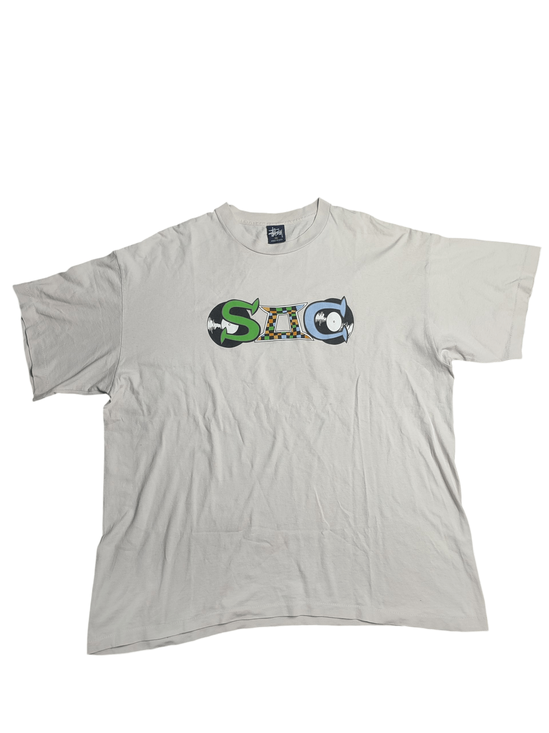 Stussy [DELETED] Stussy S2C Mixes Tunes 1990s Vintage Tshirt Size US XXL / EU 58 / 5 - 2 Thumbnail