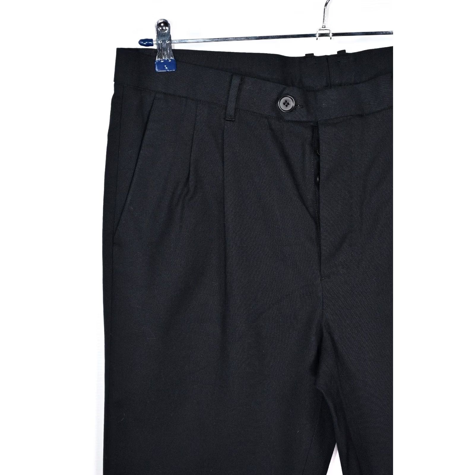 Allsaints AllSaints Tallis Trousers Men's Cropped Slim Fit Wool Blend Black 33 Waist 72cm Inseam 28.35in Front Rise 11.81in Vintage No Casual Pants Size US 33 - 4 Thumbnail
