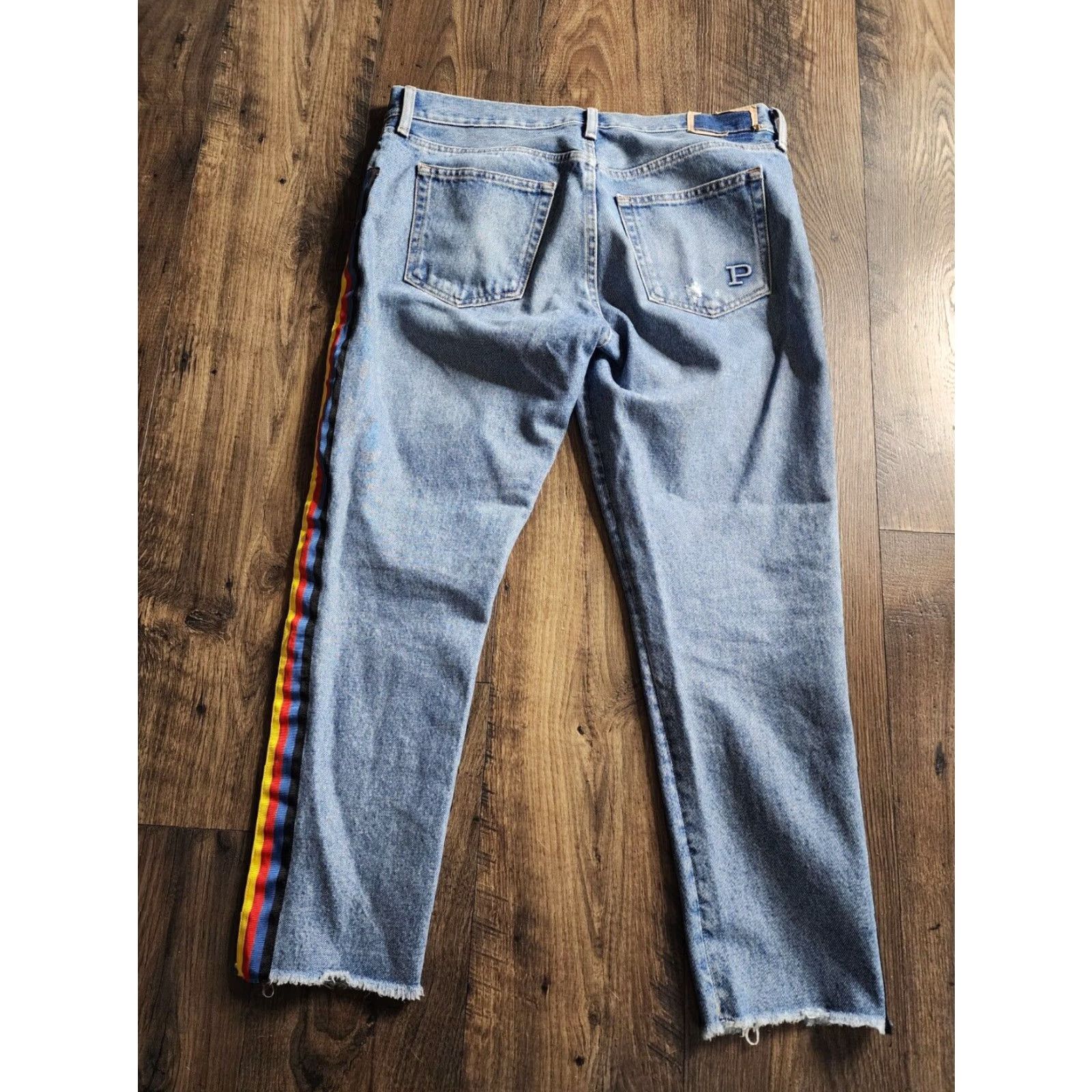 Ralph Lauren VINTAGE Womens Ralph Lauren Jeans Boyfriend Style Regular Blue Cotton Denim W29 L25 Rainbow Theme Size 29" - 2 Thumbnail