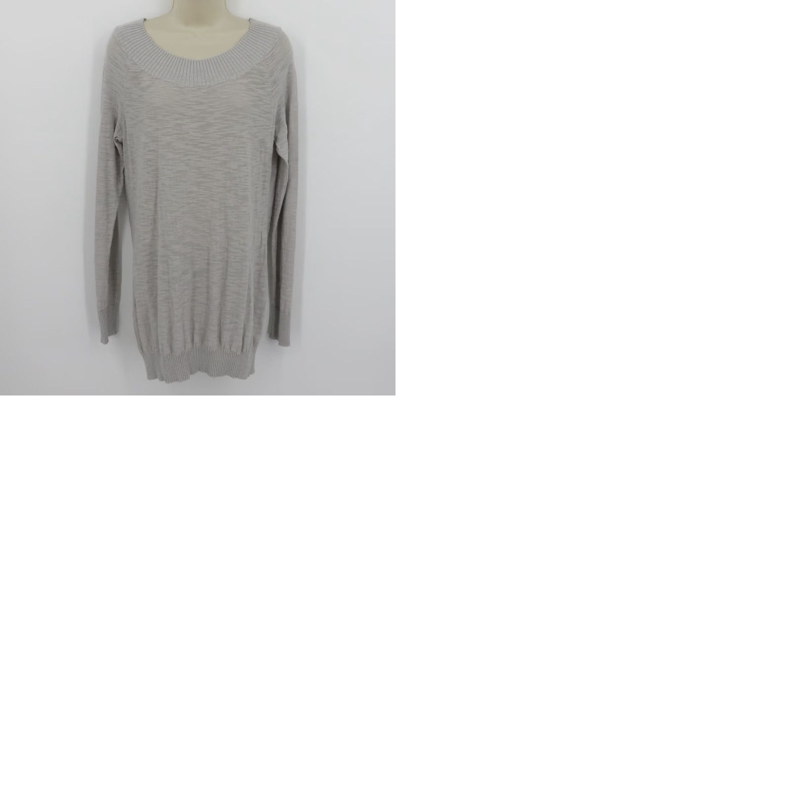 Express Express Women Large Ribbed Gray Burnout Long Sleeve Pullover Sweater NEW Size L / US 10 / IT 46 - 9 Thumbnail