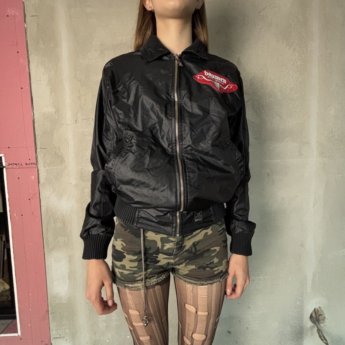 Hysteric Glamour 2000s Bikers printed light bomber jacket with rhinestones Size M / US 6-8 / IT 42-44 - 2 Thumbnail