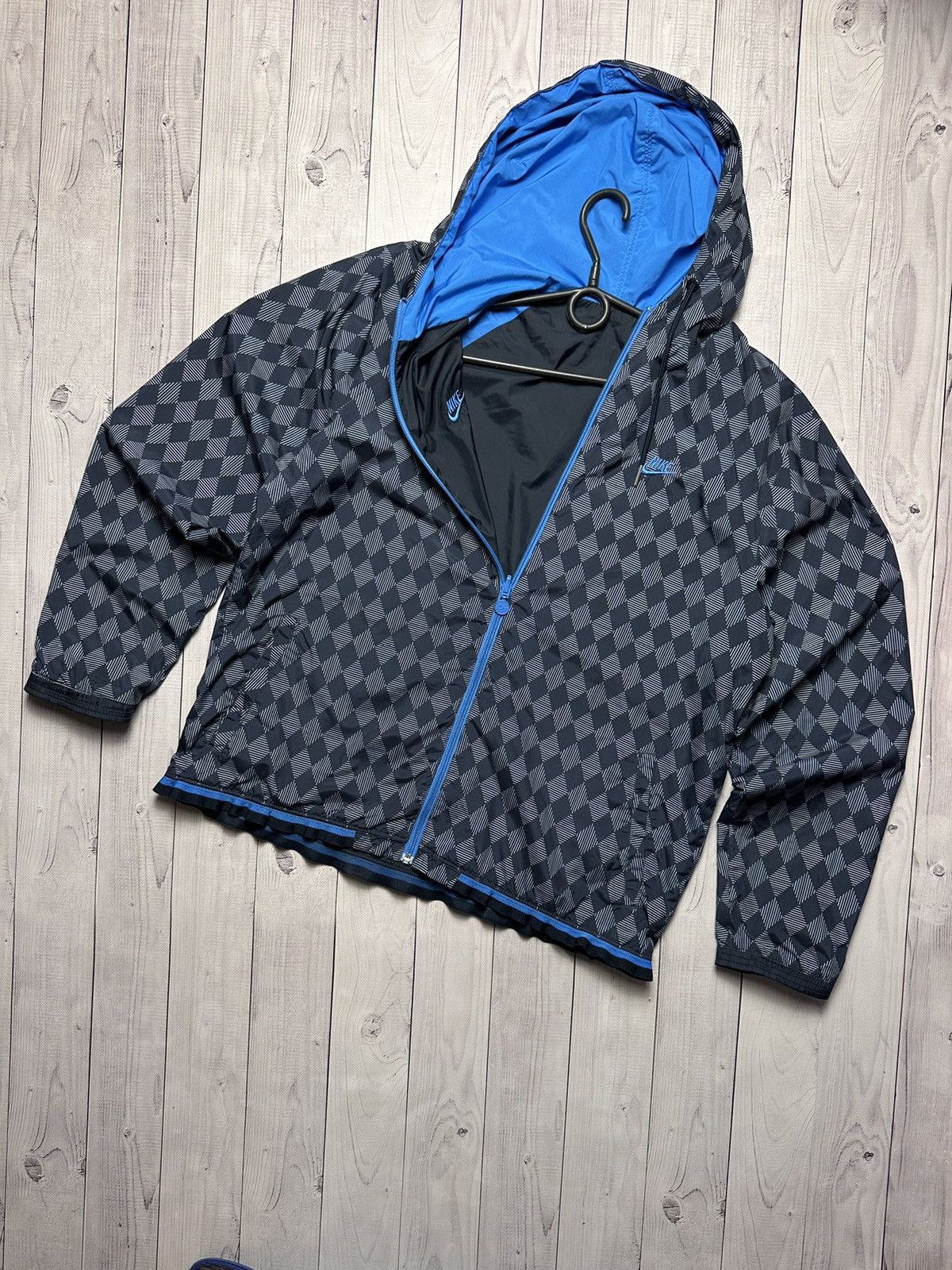 Vintage Nike light jacket size M reversible blue grey