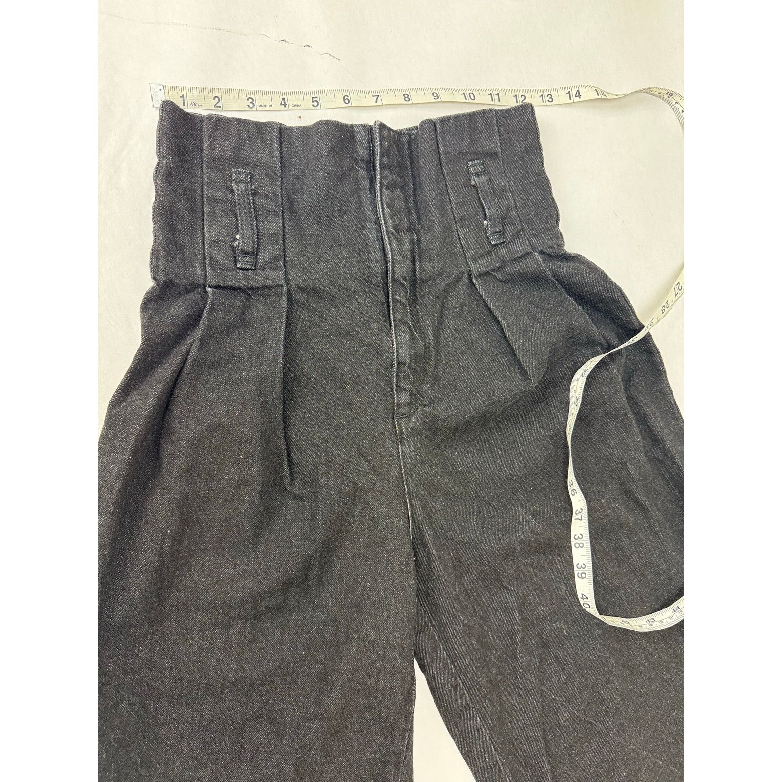 Bdg BDG Wide Leg Pleated Paper Bag Waist Jeans Black - 25 Size 25" / US 0 / IT 36 - 1 Thumbnail