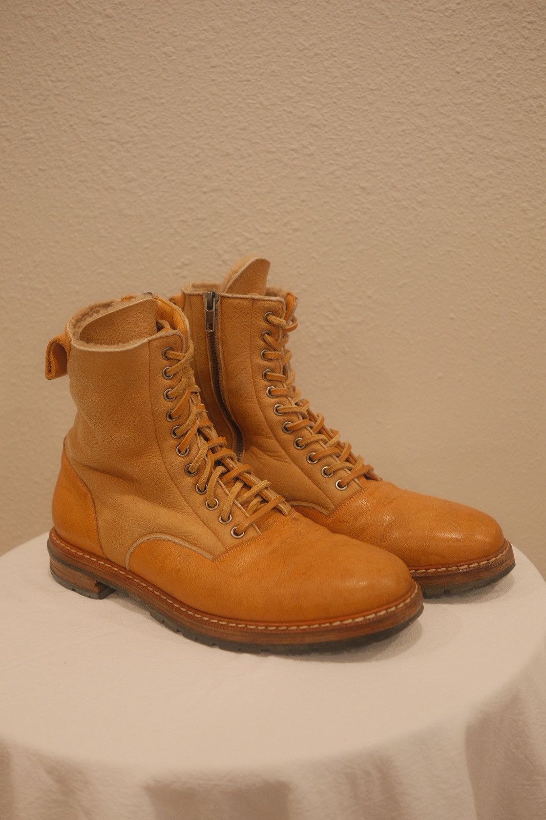 Maison Margiela FW12 Combat Shearling Boots Size US 10 / EU 43 - 1 Thumbnail