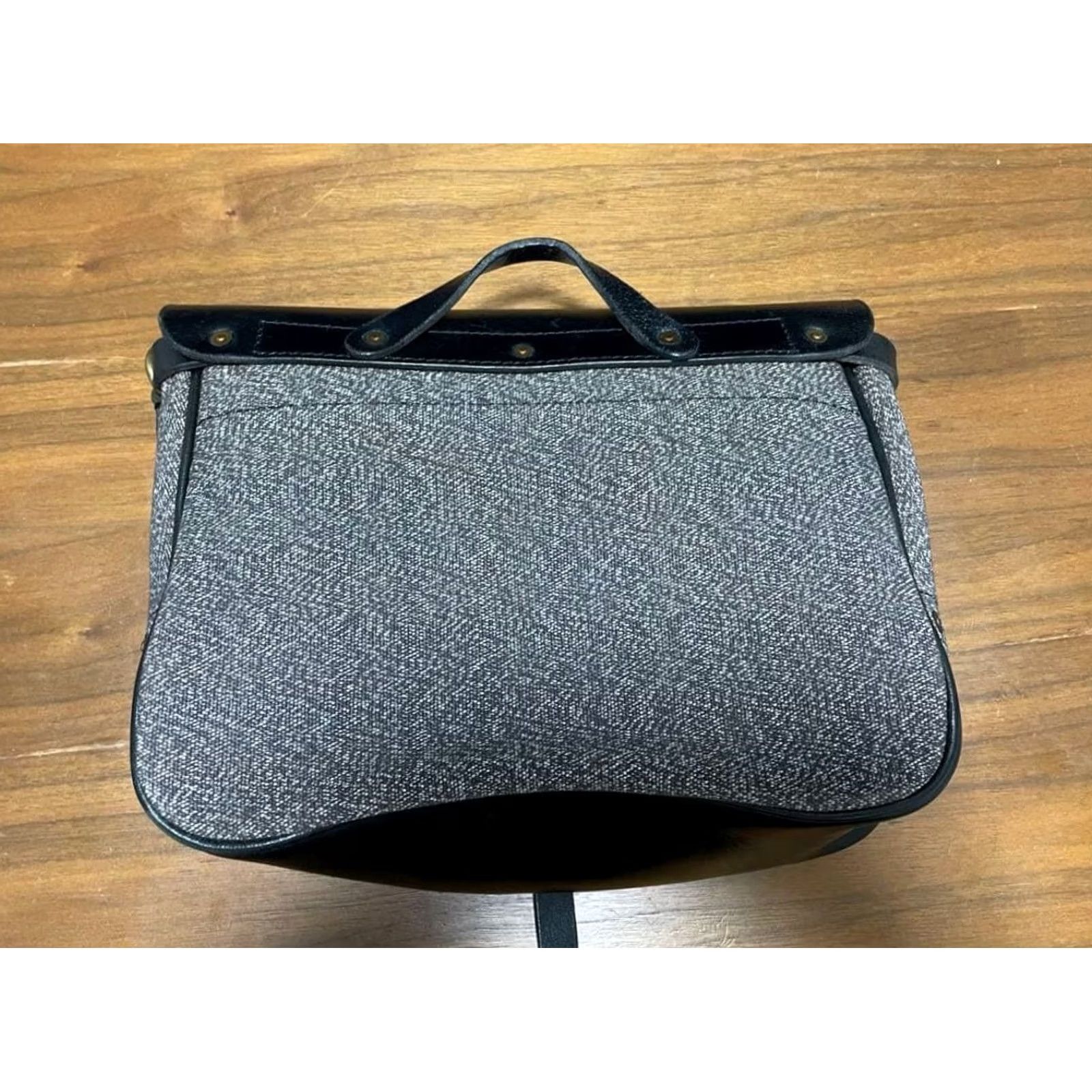 Ralph Lauren RRL Ralph Lauren Shoulder Bag Medium Gray Black Twill Pepper & Salt Excellent Condition Size ONE SIZE - 2 Thumbnail