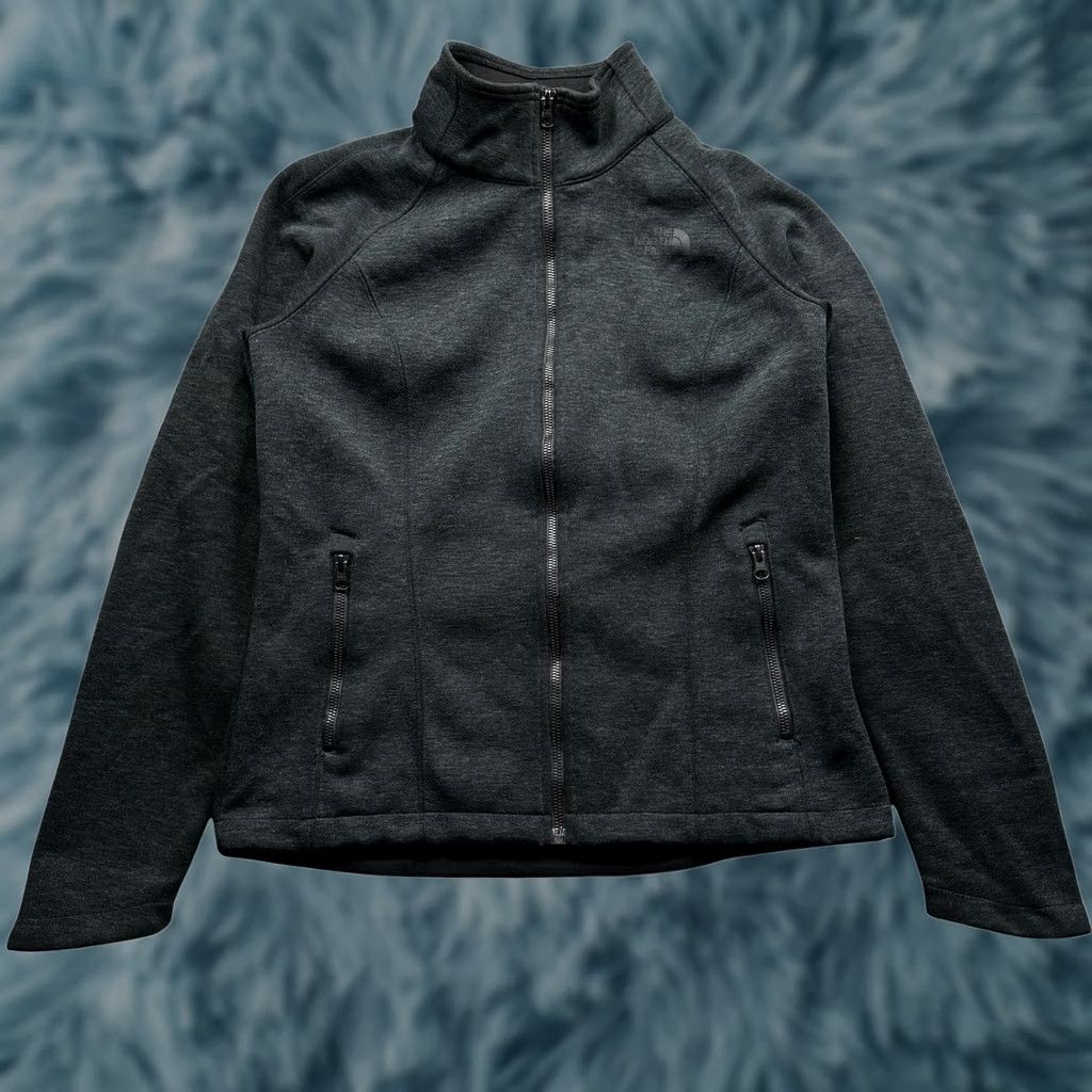 Vintage The North Face Jacket Women's Small Black Heathered Fleece Full Zip Knit Zippered Pockets Casual Outdoor #F17 Size S / US 4 / IT 40 - 1 Thumbnail