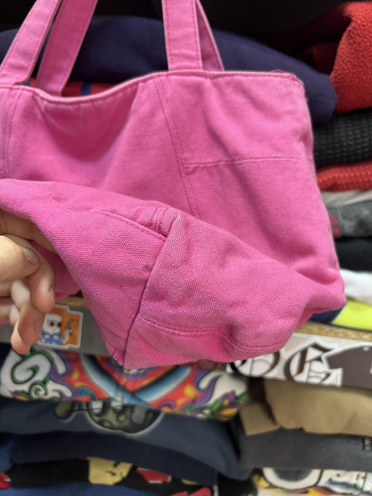 Yves Saint Laurent Yves Saint Laurent YSL Pink Tote Bag Embroidered Logo Size ONE SIZE - 11 Thumbnail