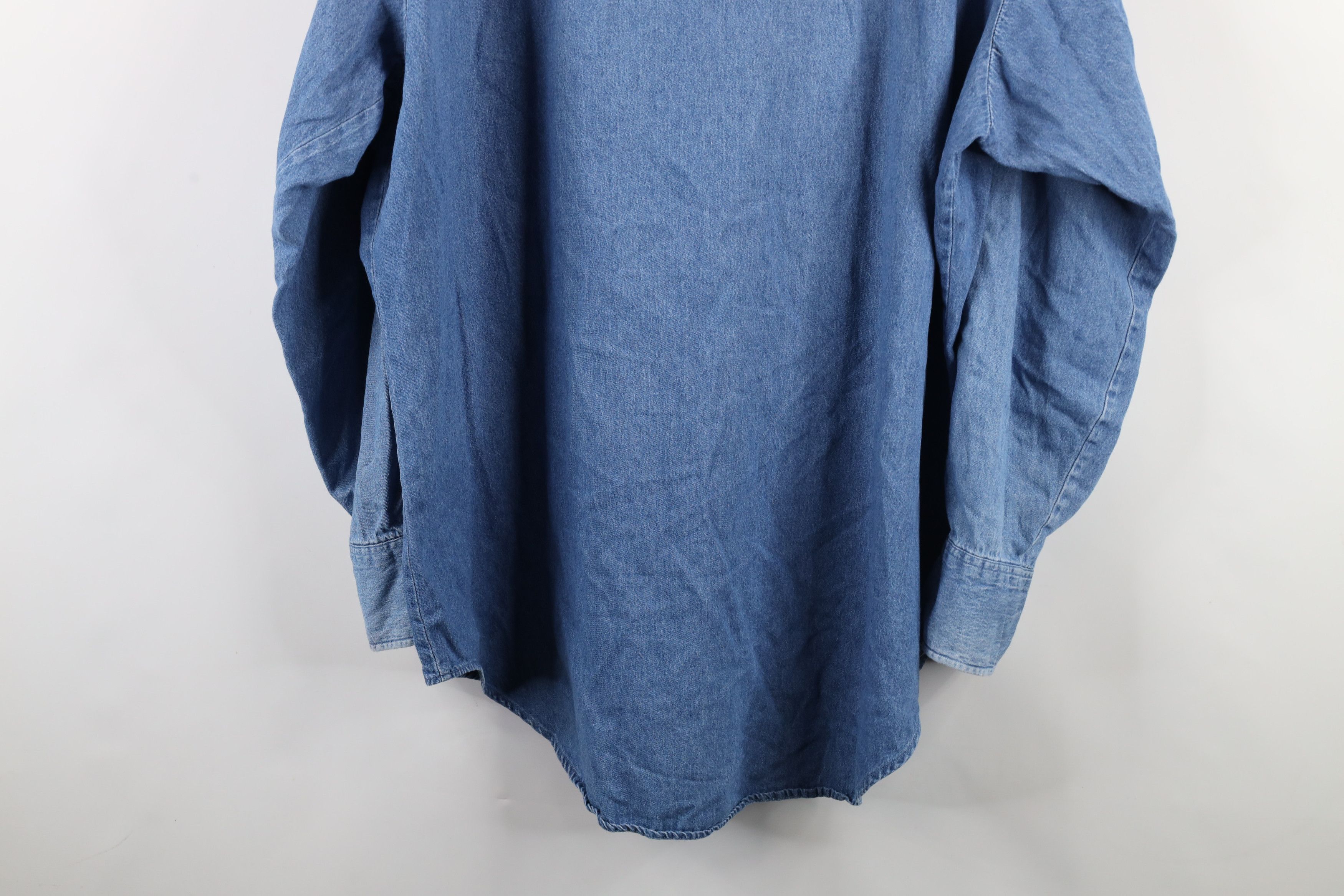 Vintage Vintage 90s Streetwear Cowboy Denim Jean Snap Button Shirt Size US XXL / EU 58 / 5 - 14 Thumbnail