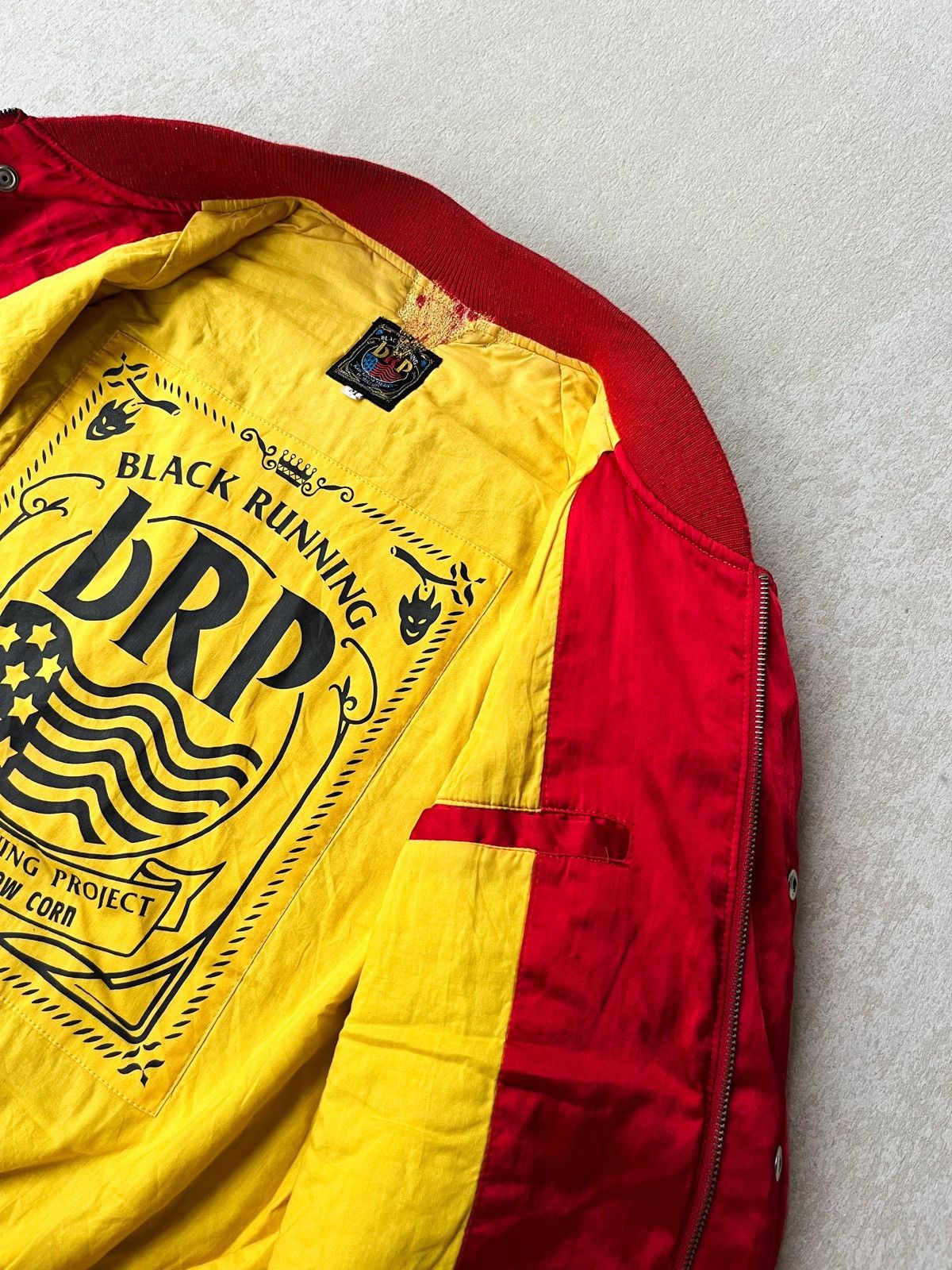 YELLOW CORN Vintage 00’s bRP “YELLOW CORN“ varsity bomber jacket Size US L / EU 52-54 / 3 - 6 Thumbnail