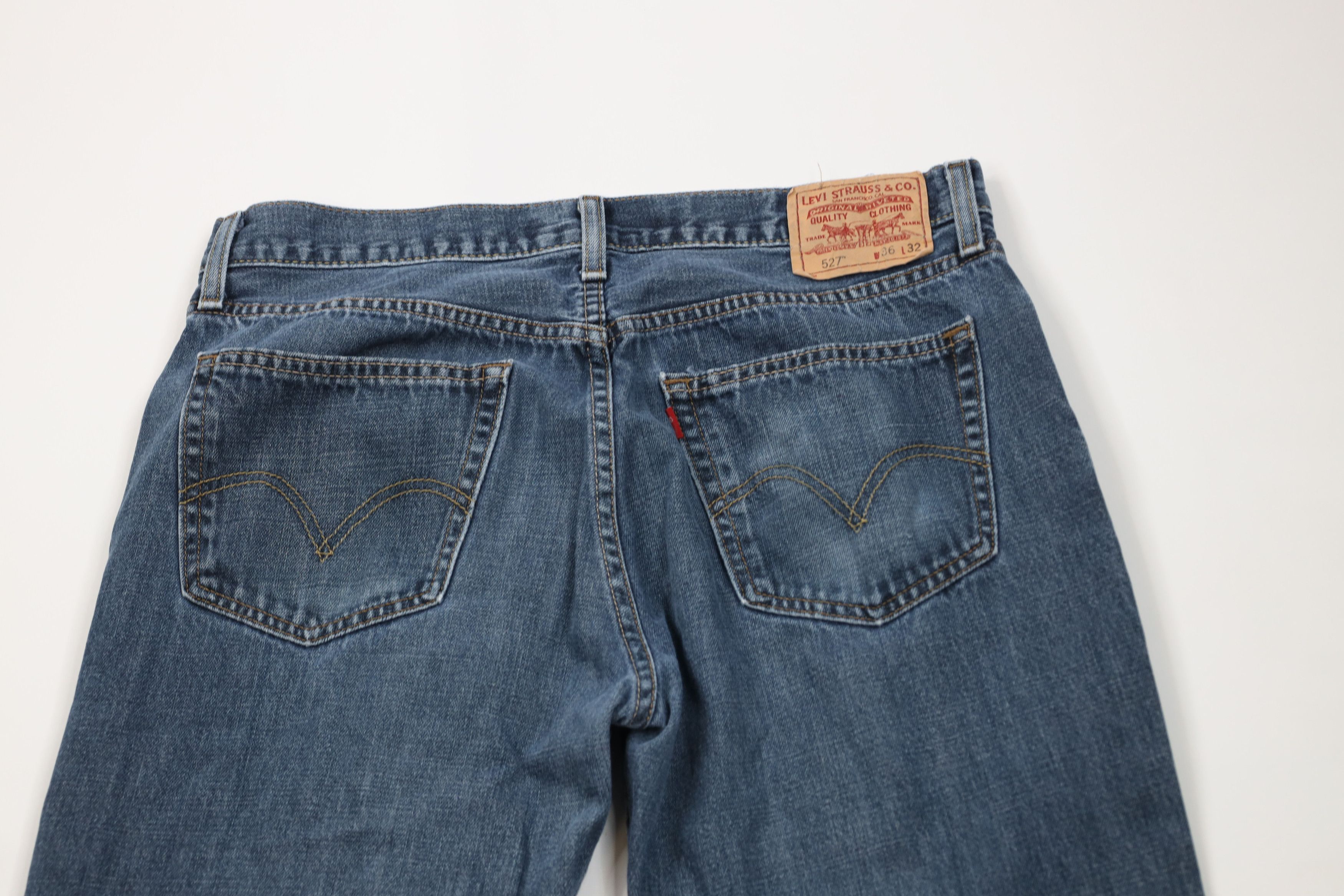 Levi's × Vintage Vintage Y2K Levis 527 Wide Leg Bootcut Denim Jeans Blue Size US 36 / EU 52 - 12 Thumbnail