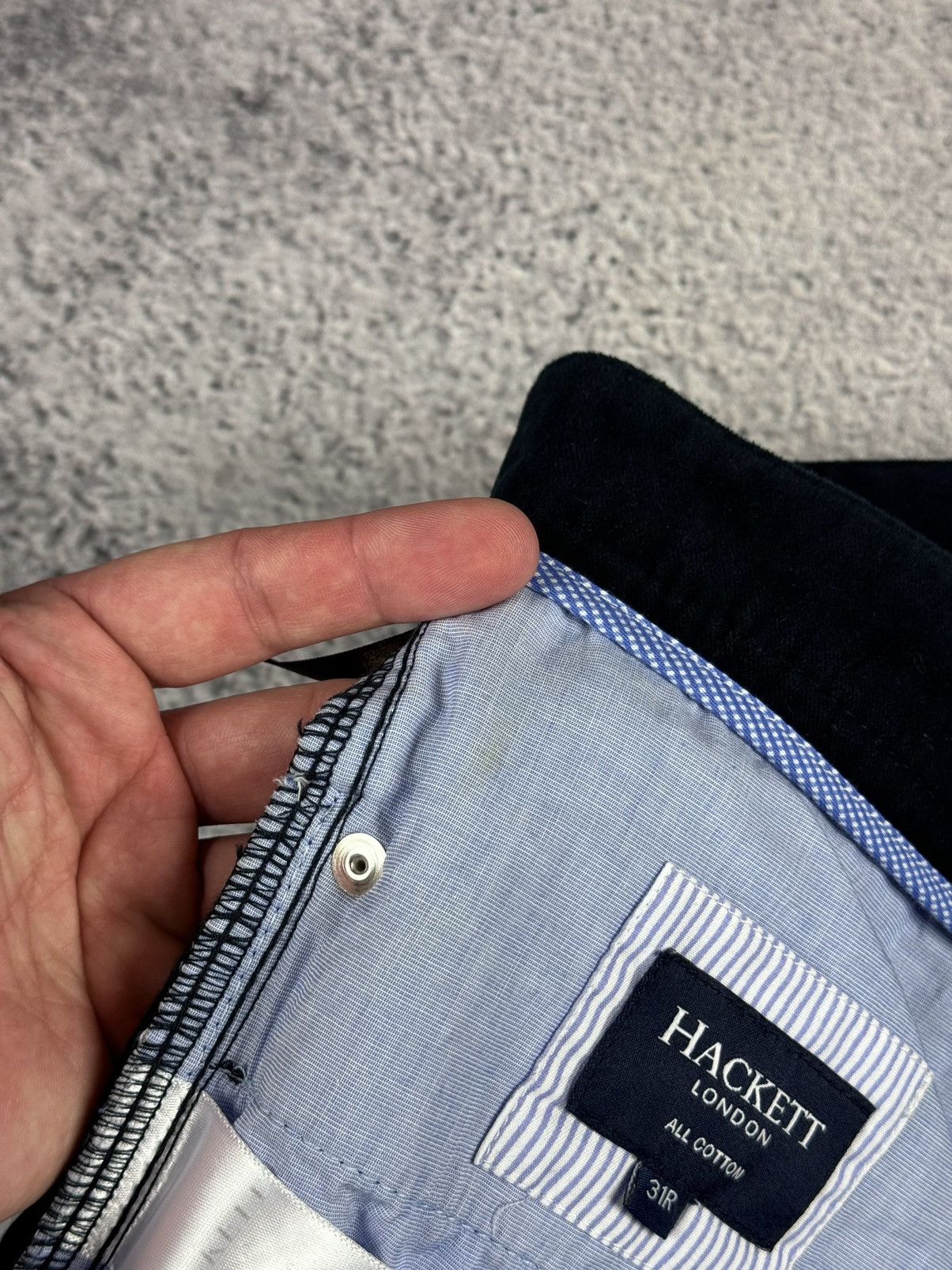 Hackett HACKETT London Velour Cotton Navy Blue Chino Pants Trousers Size US 31 - 21 Thumbnail
