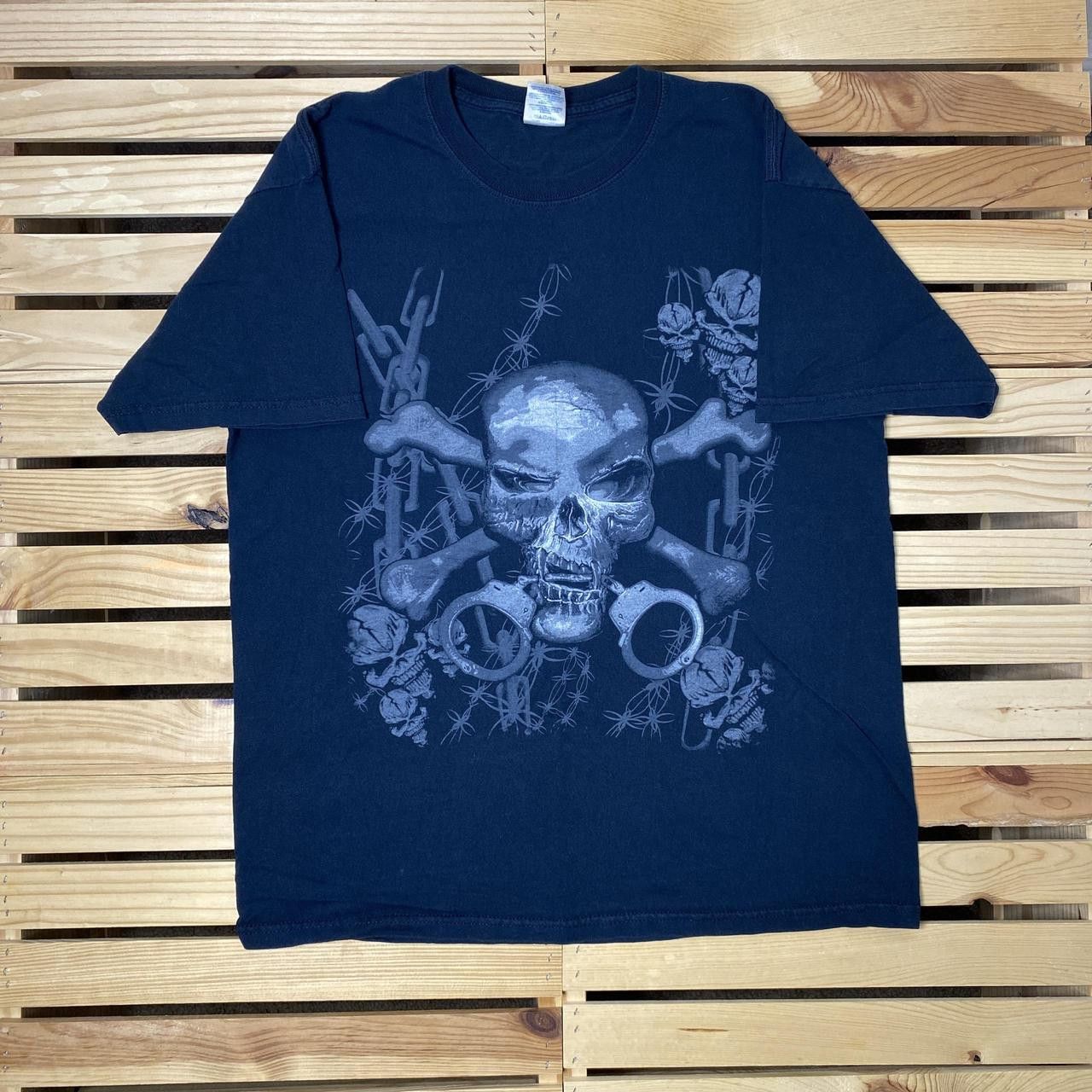 Gildan Skull & Crossbones Black Y2K Tee Size Large Size US L / EU 52-54 / 3 - 1 Thumbnail
