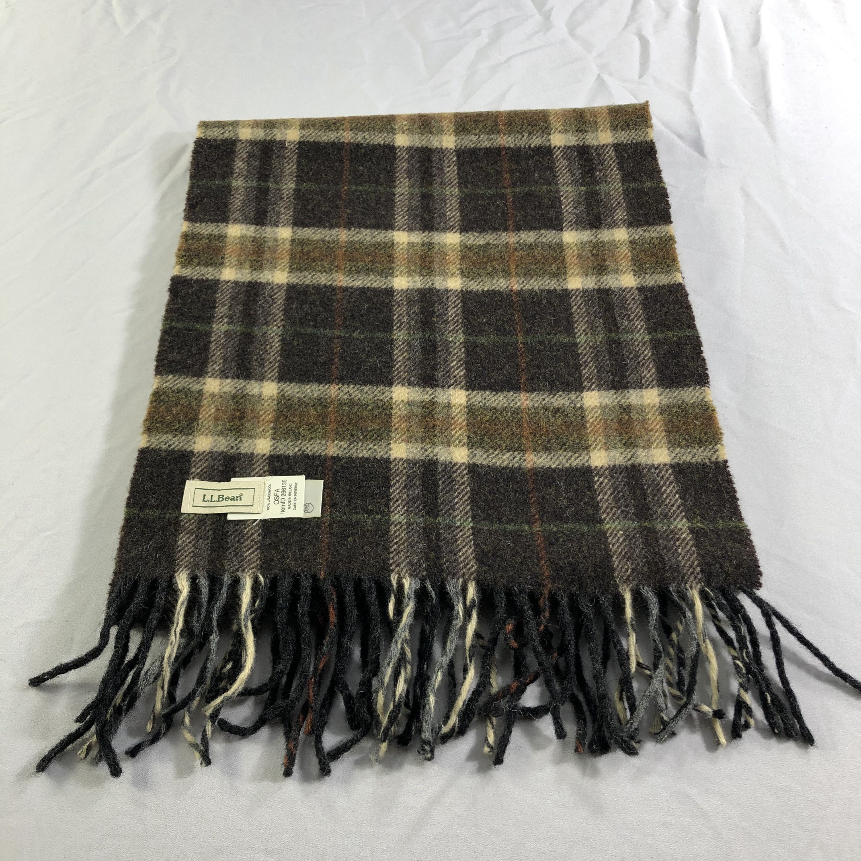 L.L. Bean L.L. Bean Tartan Wool Scarf Muffler Neckwear V2402 Size ONE SIZE - 2 Thumbnail