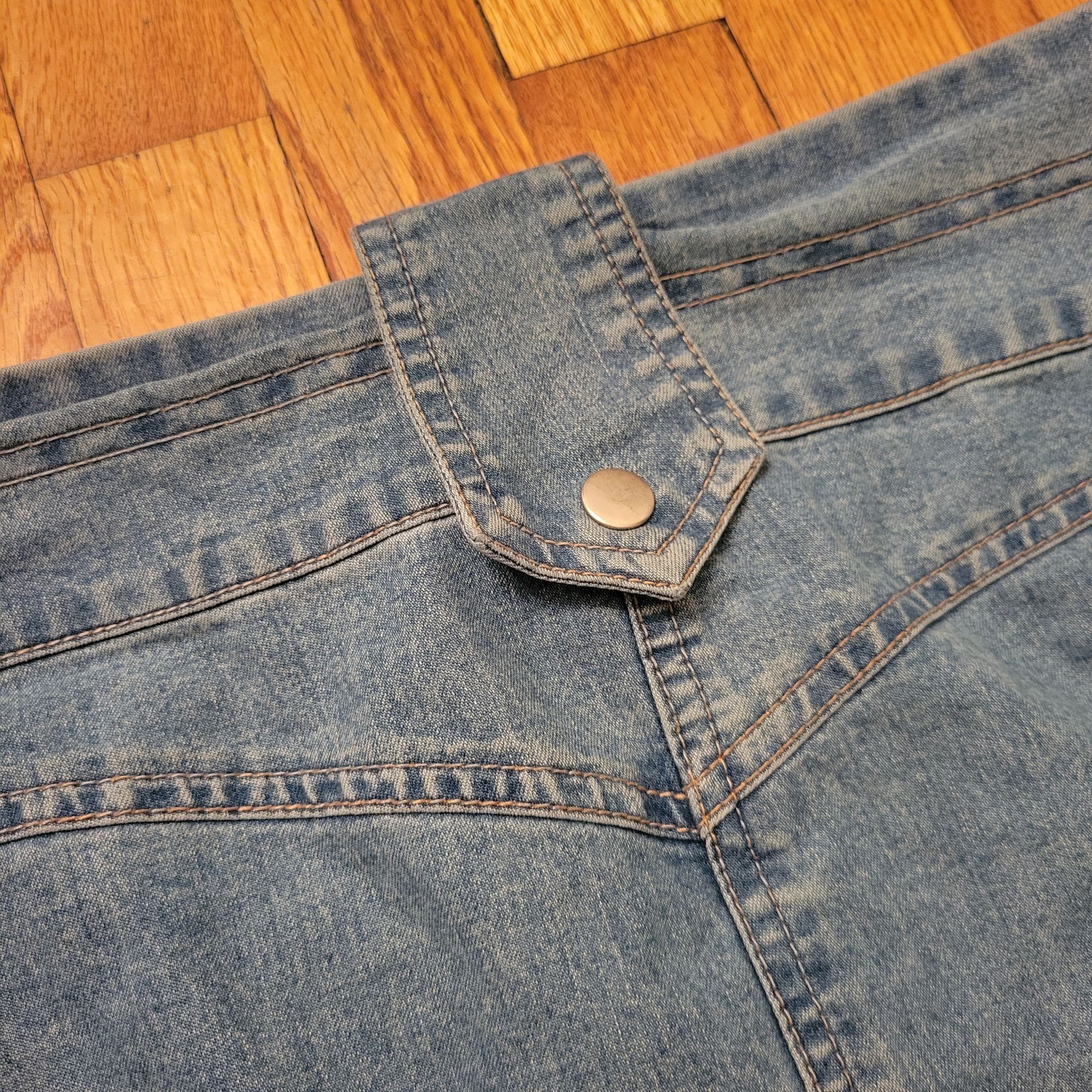 Other Lisa Dee 22 Blue Jean Denim Long Skirt Back Slit Yellowstone Size 40" / US 18 - 6 Thumbnail