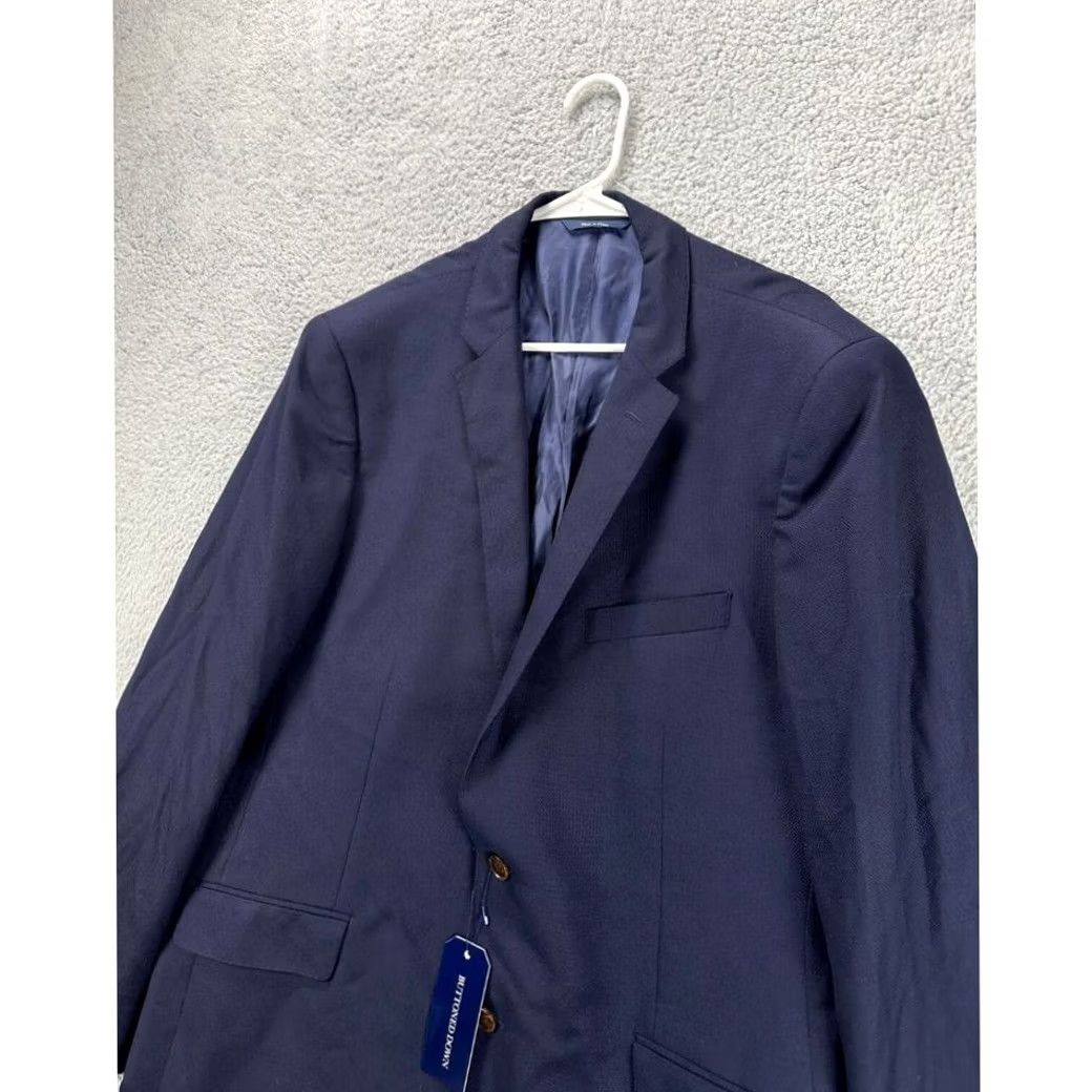 Vintage Buttoned Down Blazer Mens 50R Blue Contemporary Classic Wool Suit NEW Size 50R - 4 Thumbnail