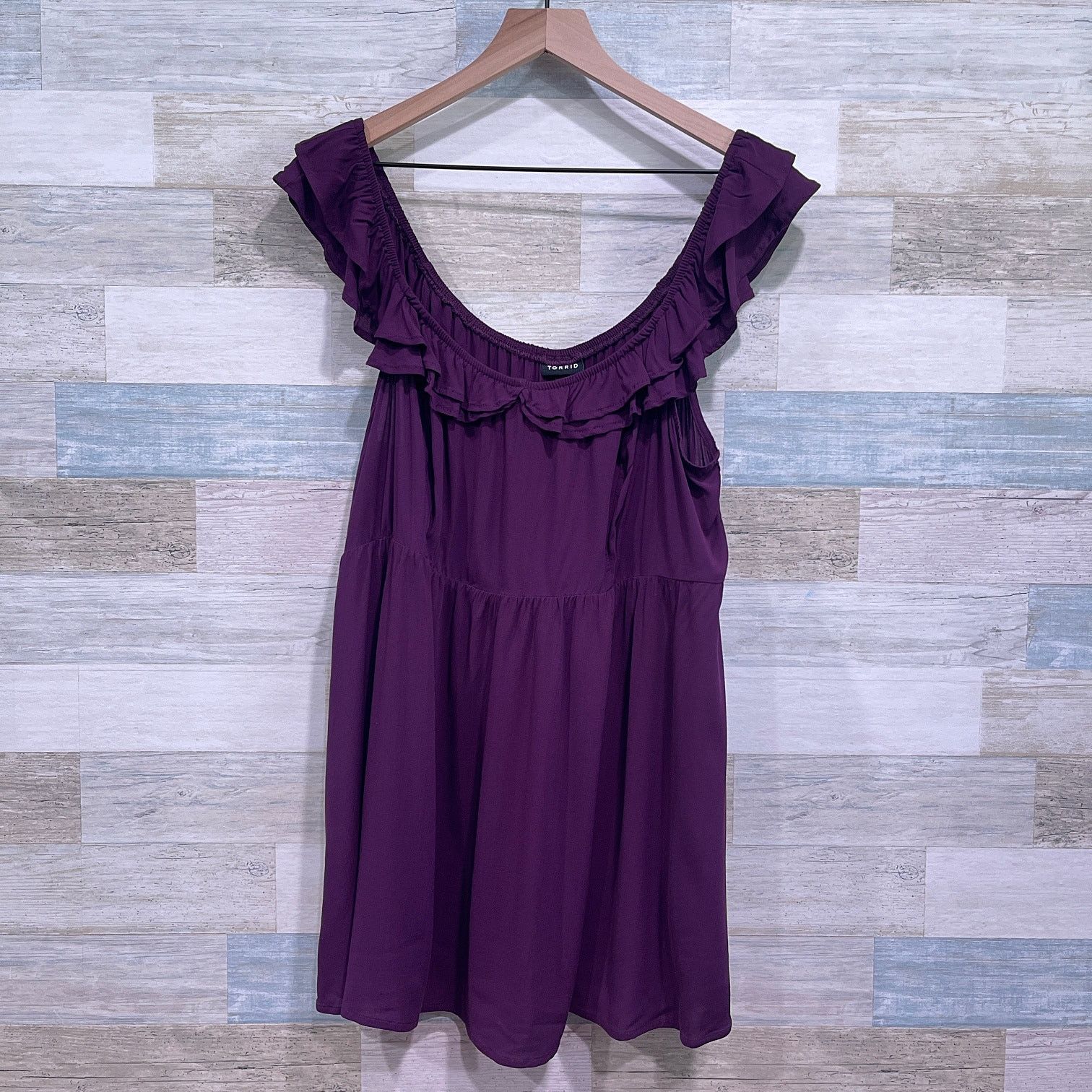 Other TORRID Ruffle Stretch Challis Babydoll Top Womens Plus 2X Size XXL / US 16-18 / IT 52-54 - 1 Thumbnail