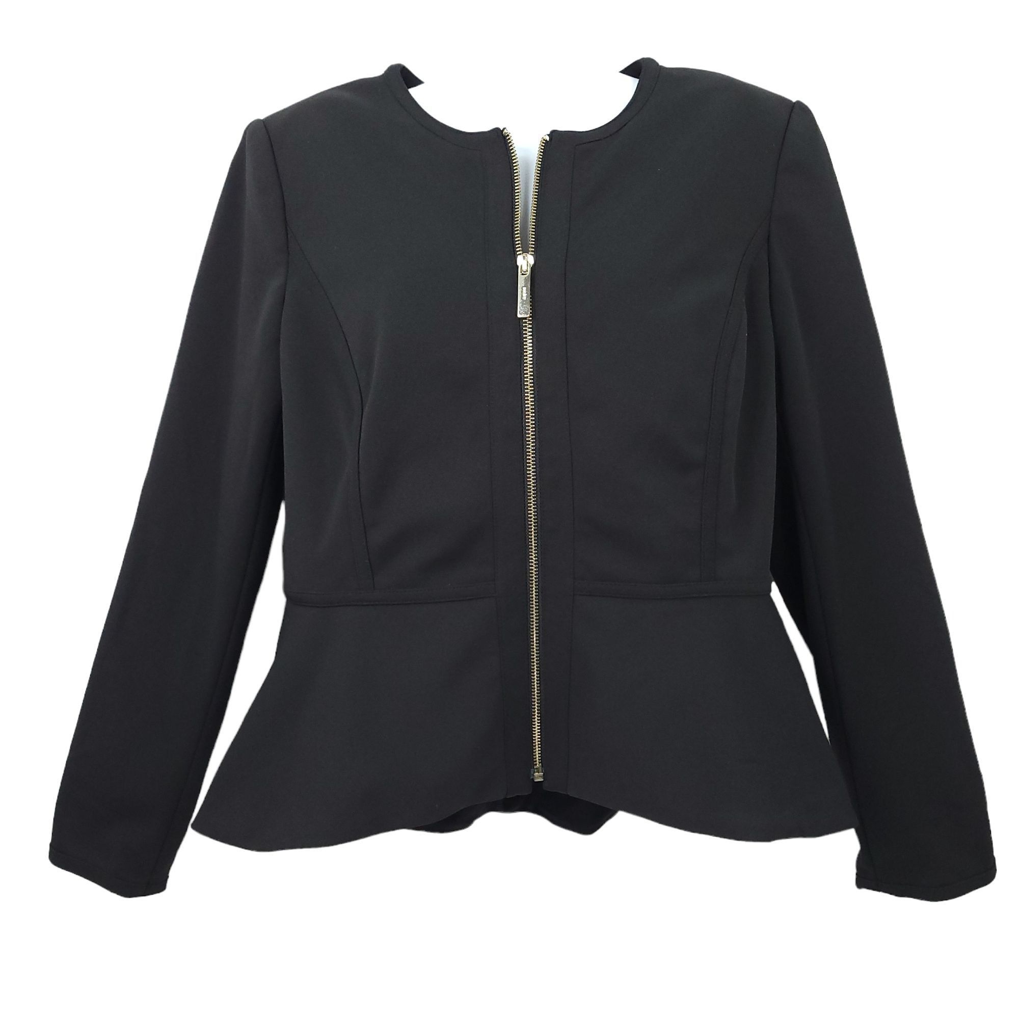 DKNY DKNY Collarless Peplum Hem Jacket Womens Size 12 Black Gold Size XL / US 12-14 / IT 48-50 - 1 Thumbnail