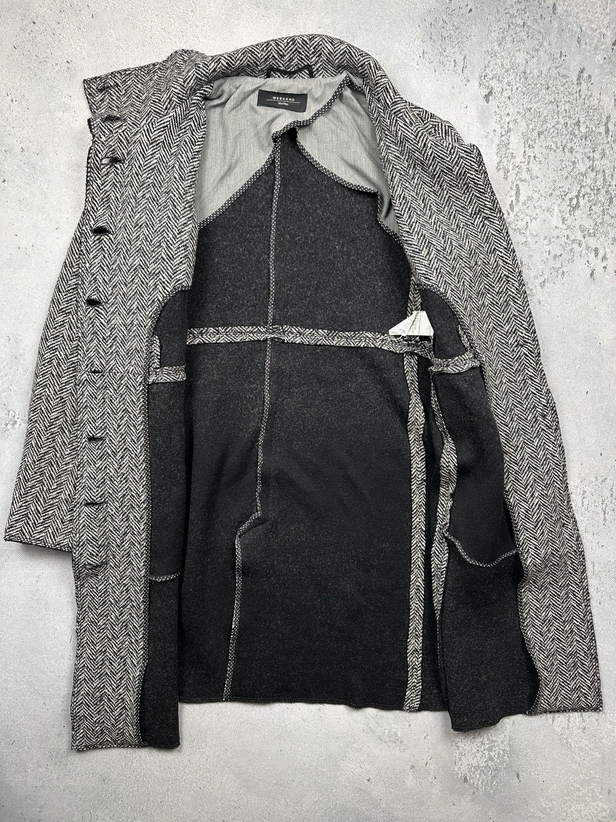 Weekend Max Mara Vintage Max Mara Weekend Herringbone Wool Coat Rare Classic Size M / US 6-8 / IT 42-44 - 4 Thumbnail