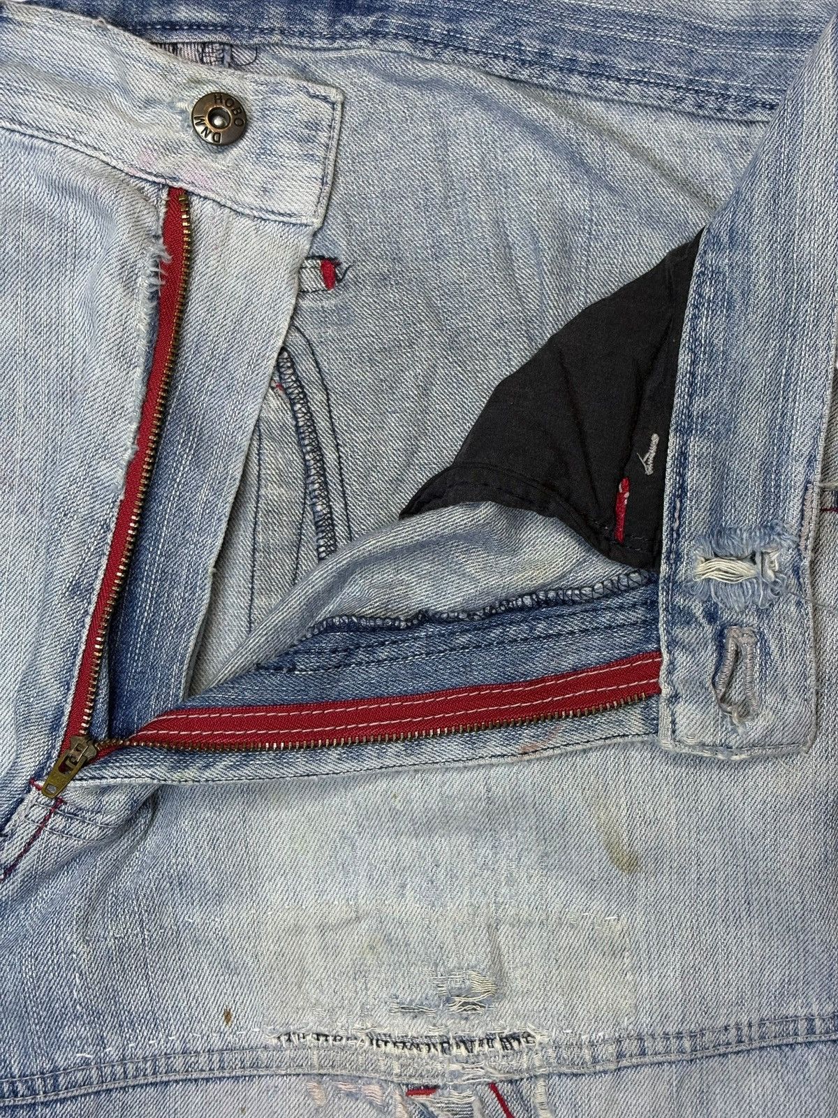 Hobo Vintage Hobo Embroidered Double Knee Baggy Cargo Jeans Size US 33 - 9 Thumbnail