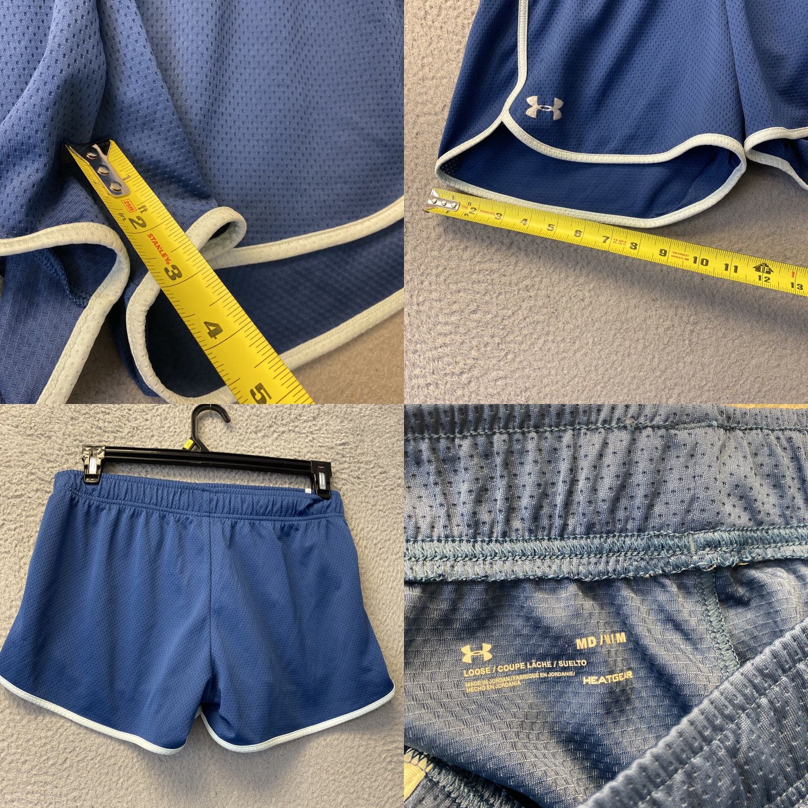 Under Armour Under Armour Women's Heat Gear Running Shorts Size MD Blue Polyester/ 37-70 Size 32" / US 10 / IT 46 - 8 Thumbnail