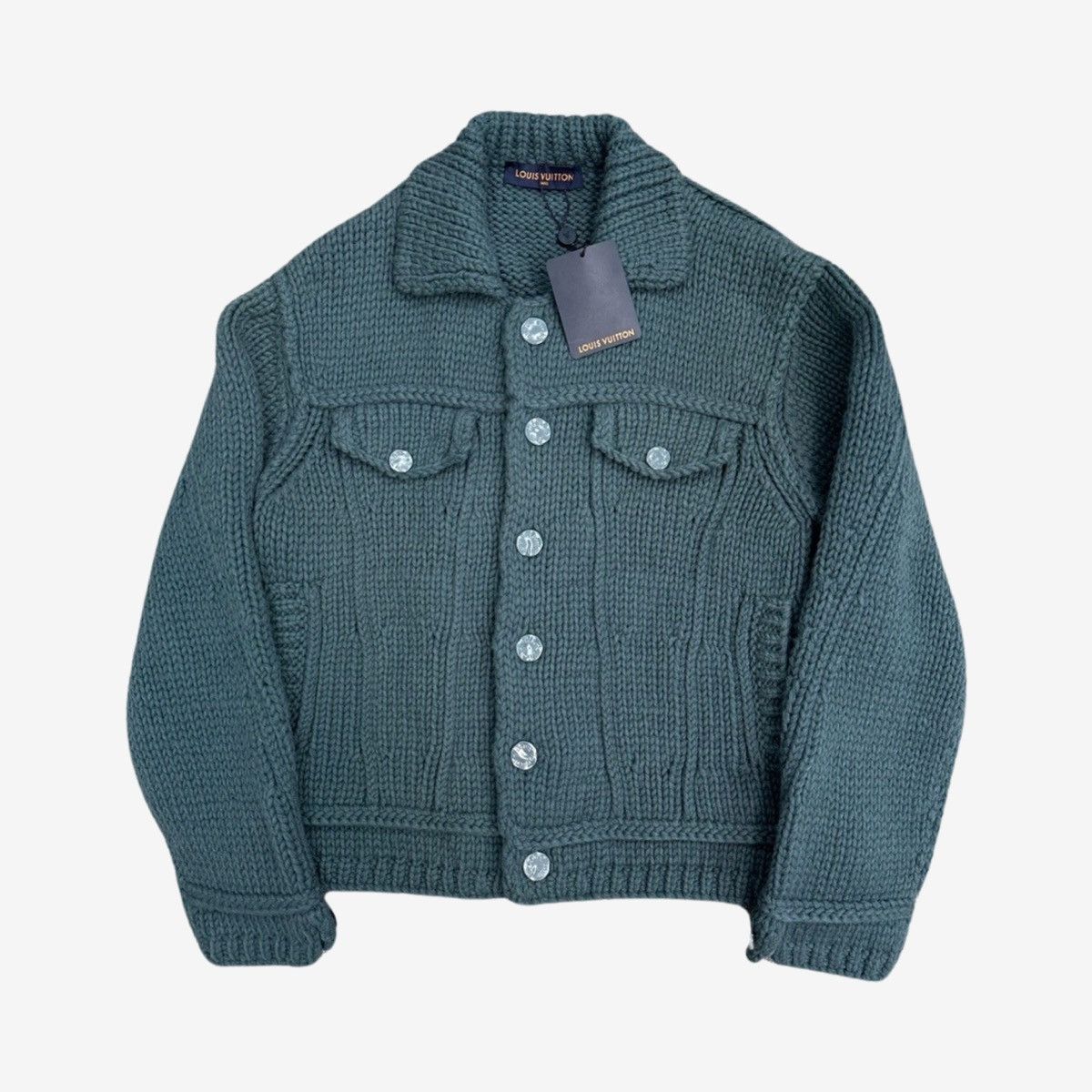 Louis Vuitton Louis Vuitton SS20 Chunky Buttoned Knitted Jacket Virgil Size US L / EU 52-54 / 3 - 3 Thumbnail