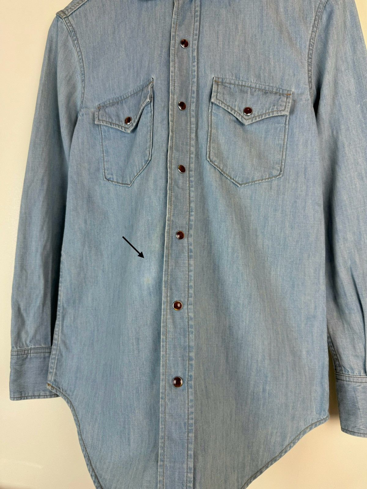 Saint Laurent Paris SAINT LAURENT Denim Light Blue Button Shirt Western Cowboy Size XS / US 0-2 / IT 36-38 - 6 Thumbnail