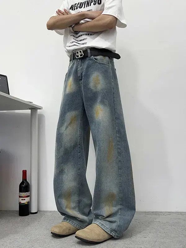 Japanese Brand Retro loose straight leg high street jeans Size US 32 / EU 48 - 2 Thumbnail