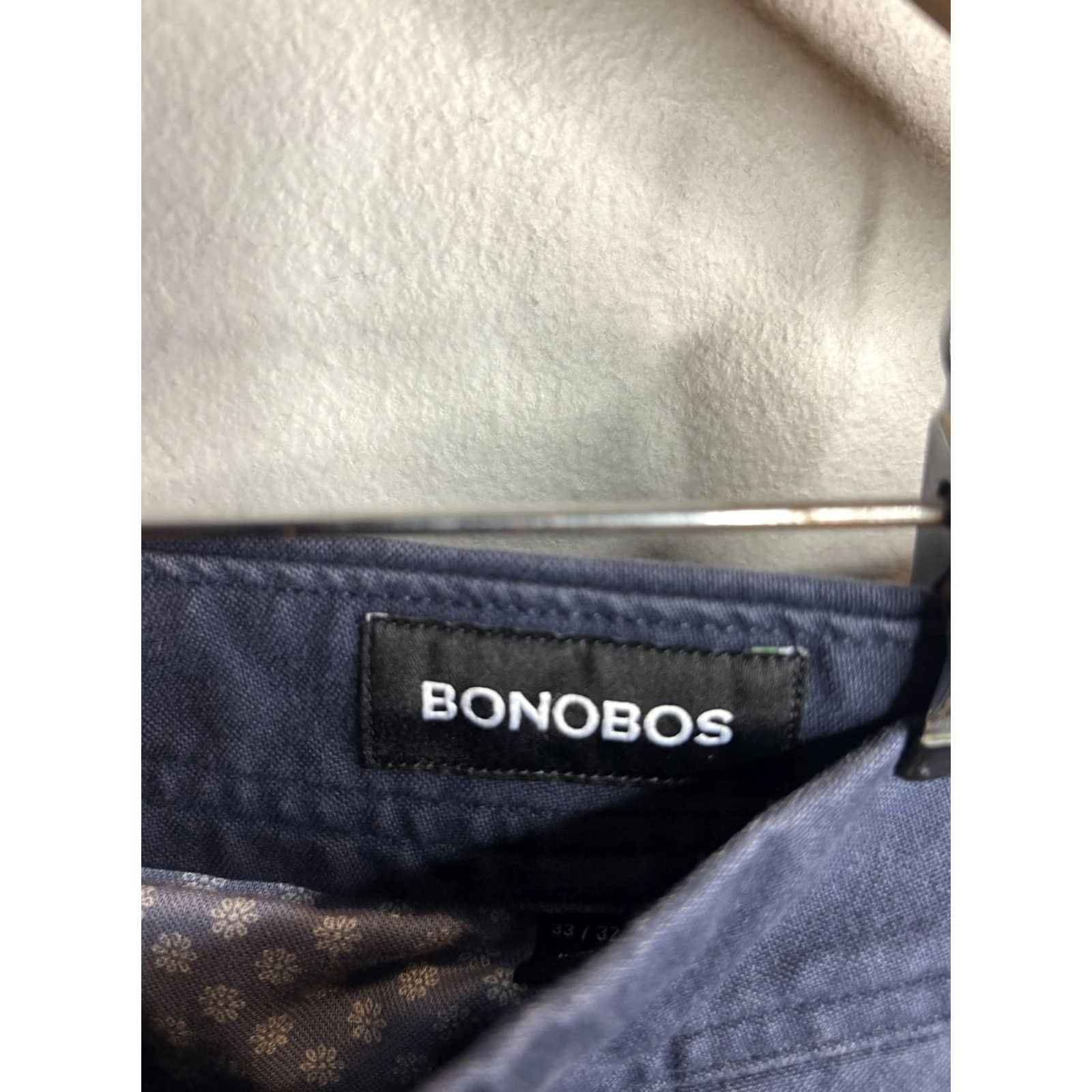 Bonobos Bonobos Pants Mens 34x32 Blue Cotton Chino Flat Front Pockets Tapered Leg Casual Reading: 33x32? Size US 33 - 4 Thumbnail