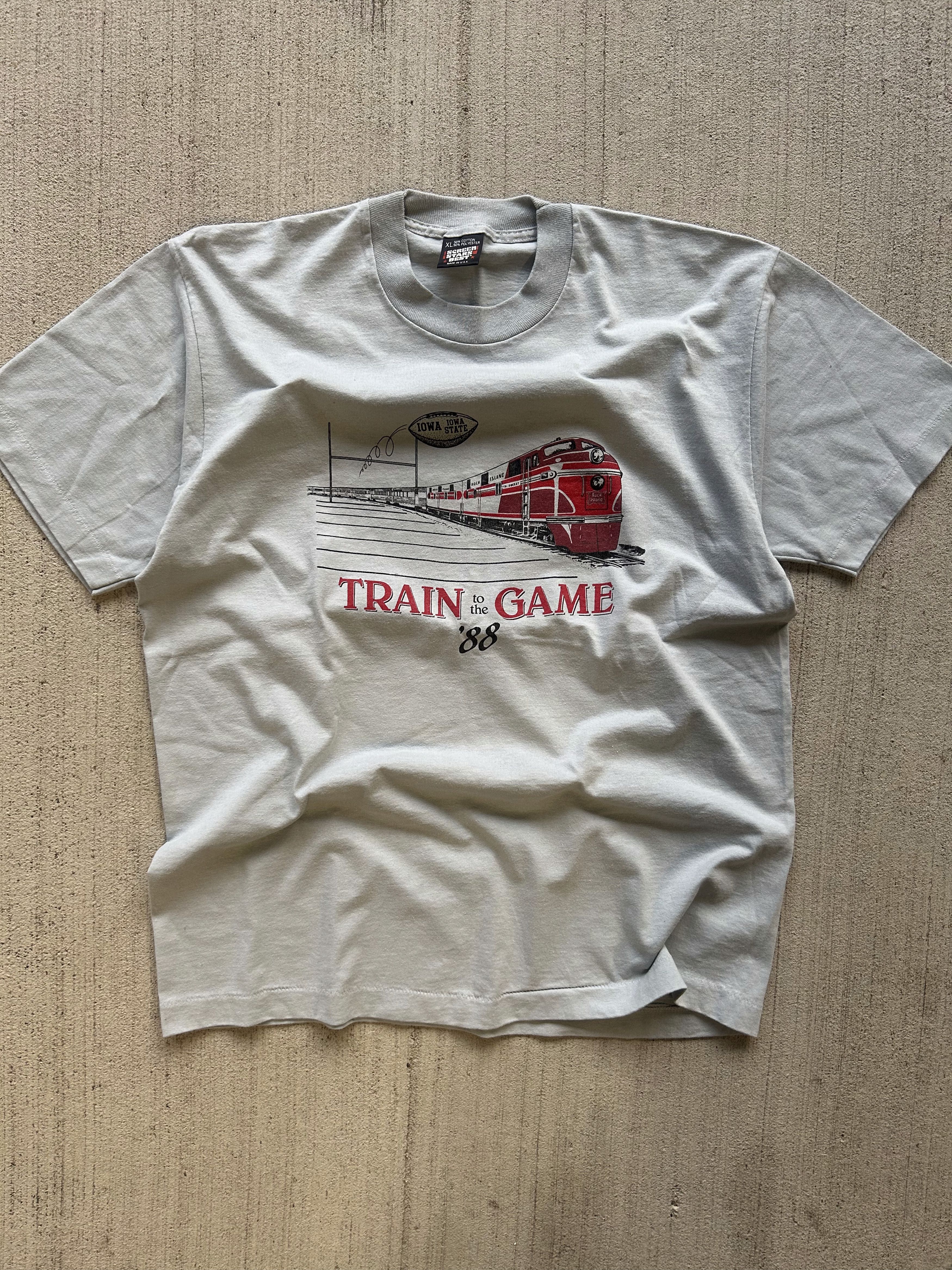 Vintage Vintage 1988 Train to the Game Iowa State vs Iowa Football Size US XL / EU 56 / 4 - 1 Thumbnail