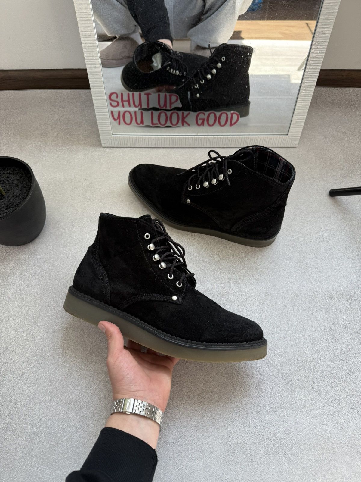 Diesel Diesel Black Suede Chukka Boots Lace Up Casual Ankle Shoes Size US 10 / EU 43 - 1 Thumbnail