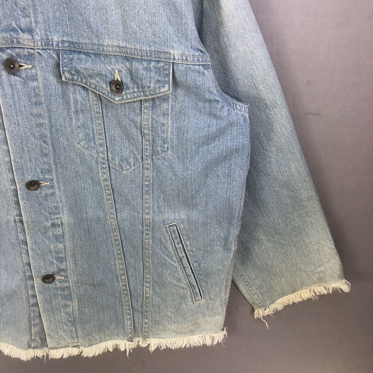 Japan Streetwear Distressed Faded Denim Jacket