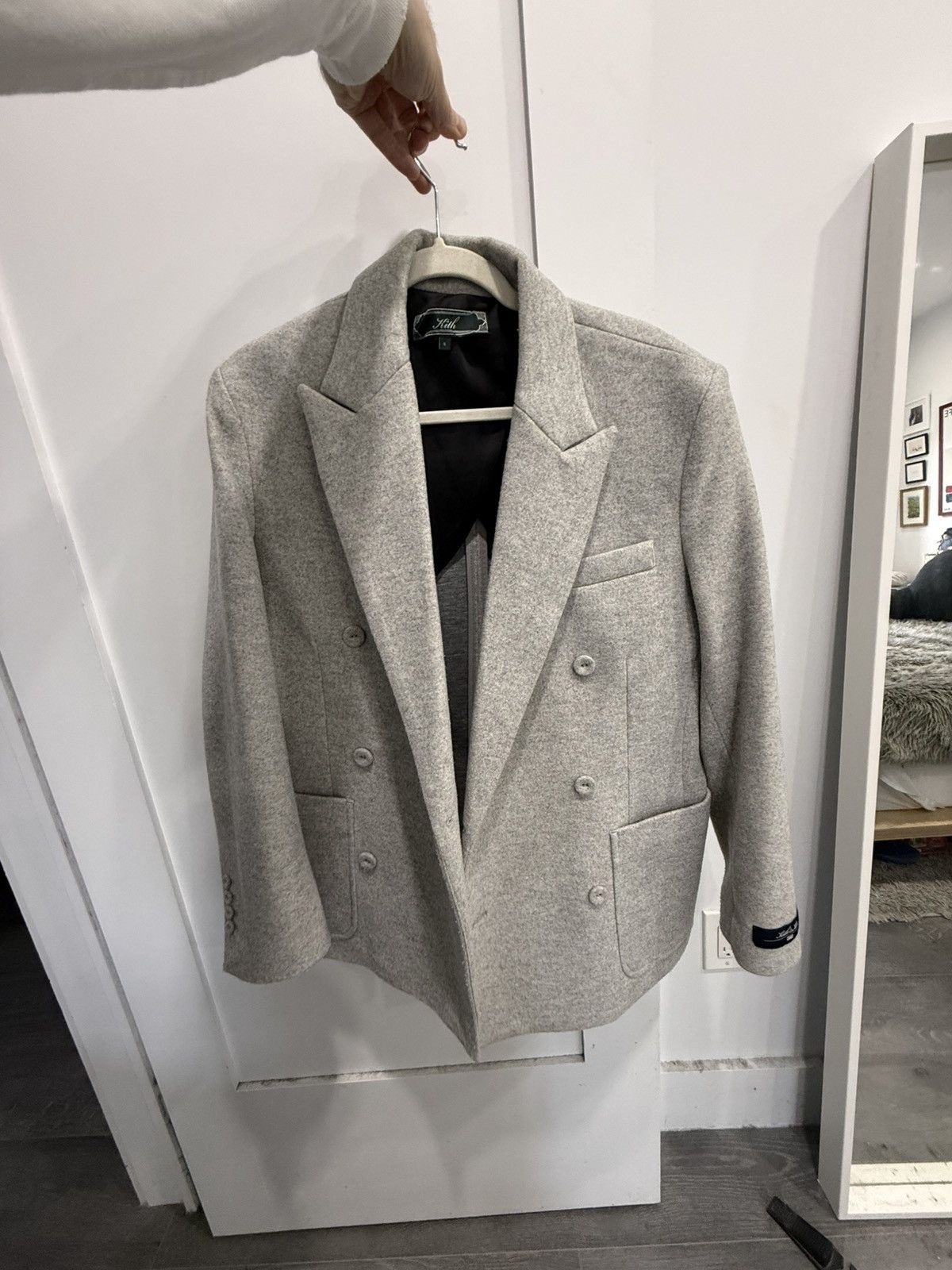 Kith Kith Felted Double Brested Blazer Heather Grey | Size S Size 38R - 3 Thumbnail