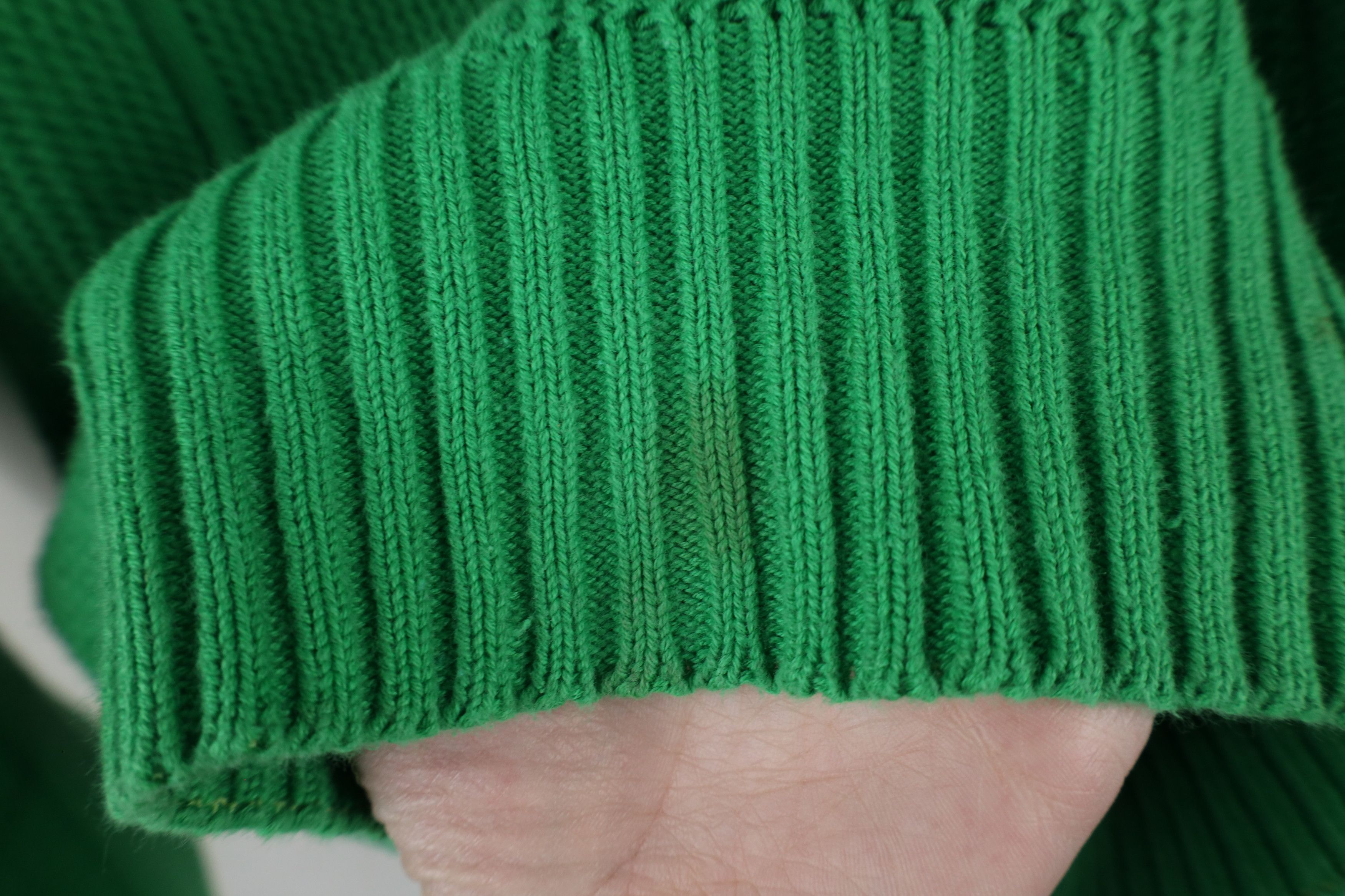 Vintage Vintage 90s Streetwear Heavyweight Cotton Knit Sweater Green Size US M / EU 48-50 / 2 - 9 Thumbnail
