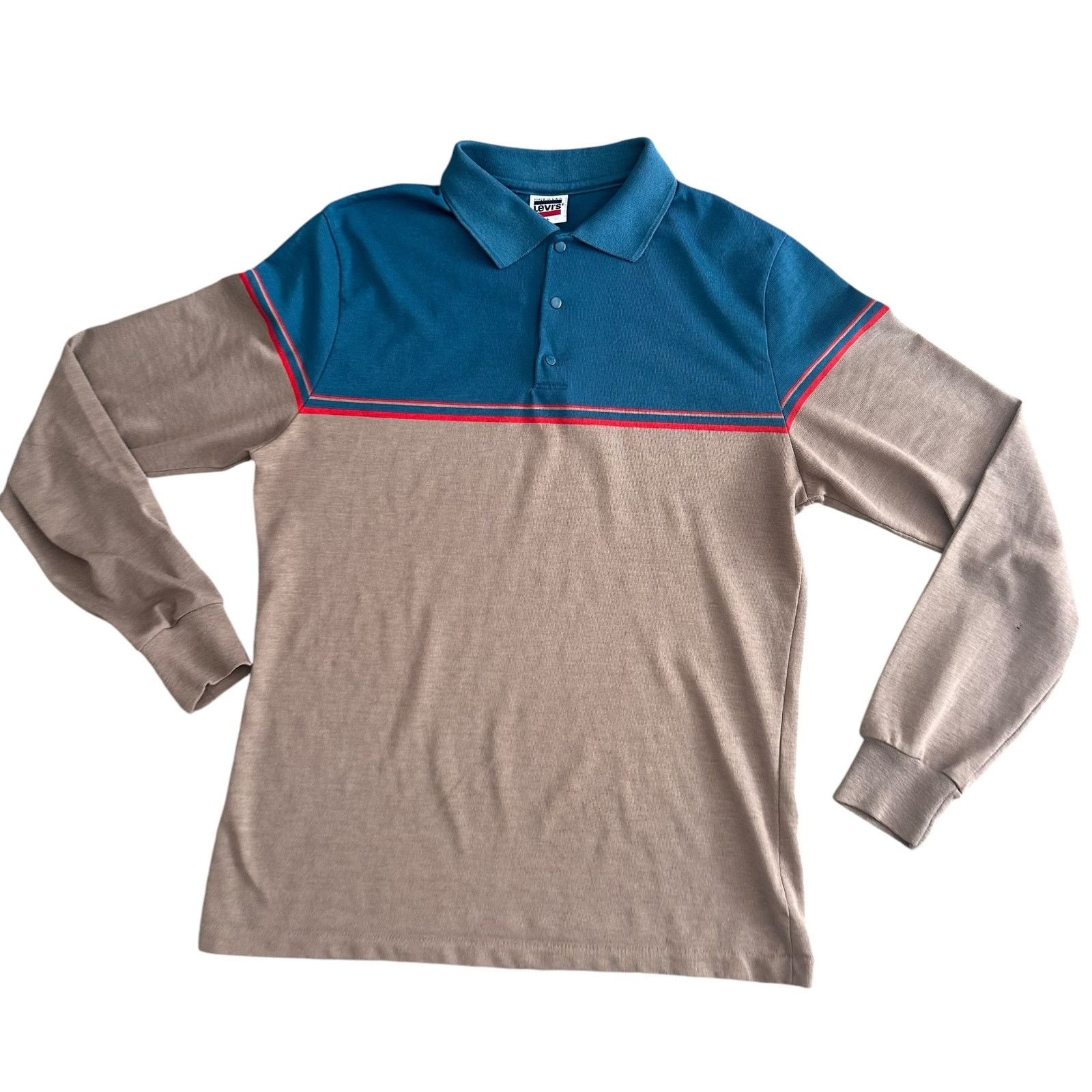 Levi's Vintage Levi's LongSleeve Shirt 80s Mens Large Collar Polo Size US L / EU 52-54 / 3 - 1 Thumbnail