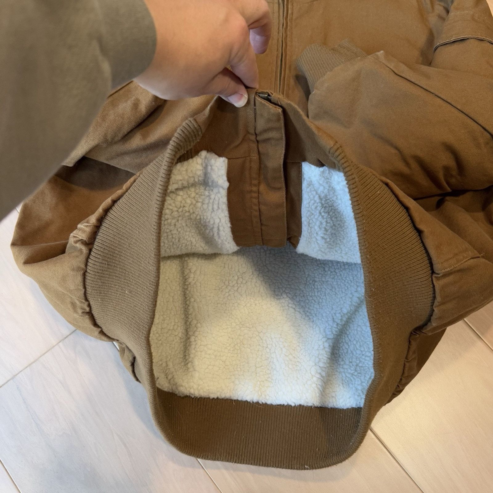 Lee Lee Workwear Jacket XL Brown Heavy Duck Canvas Sherpa Size US XL / EU 56 / 4 - 6 Thumbnail