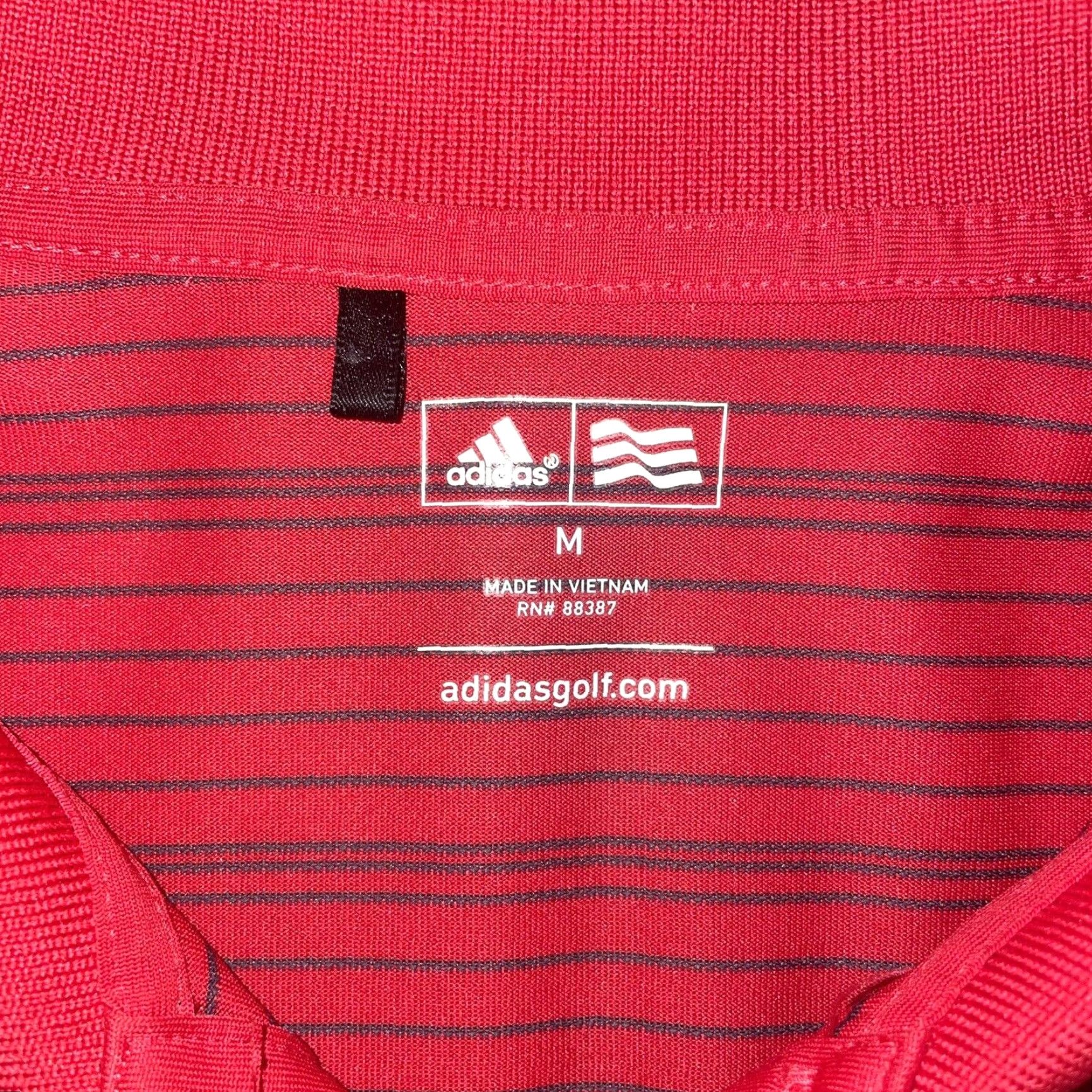 Adidas Adidas Golf Polo Shirt Men M Red Striped Performance Golf Apparel Size US M / EU 48-50 / 2 - 4 Thumbnail