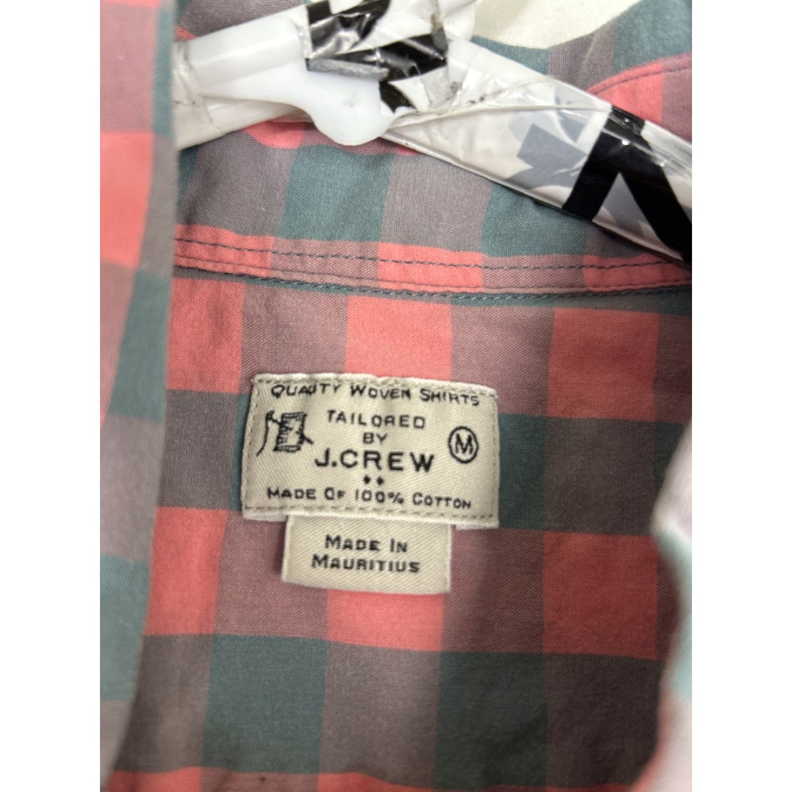 J.Crew J Crew Mens Medium Button Down Short Sleeve Plaid Pink Gray Shirt Size US M / EU 48-50 / 2 - 6 Thumbnail