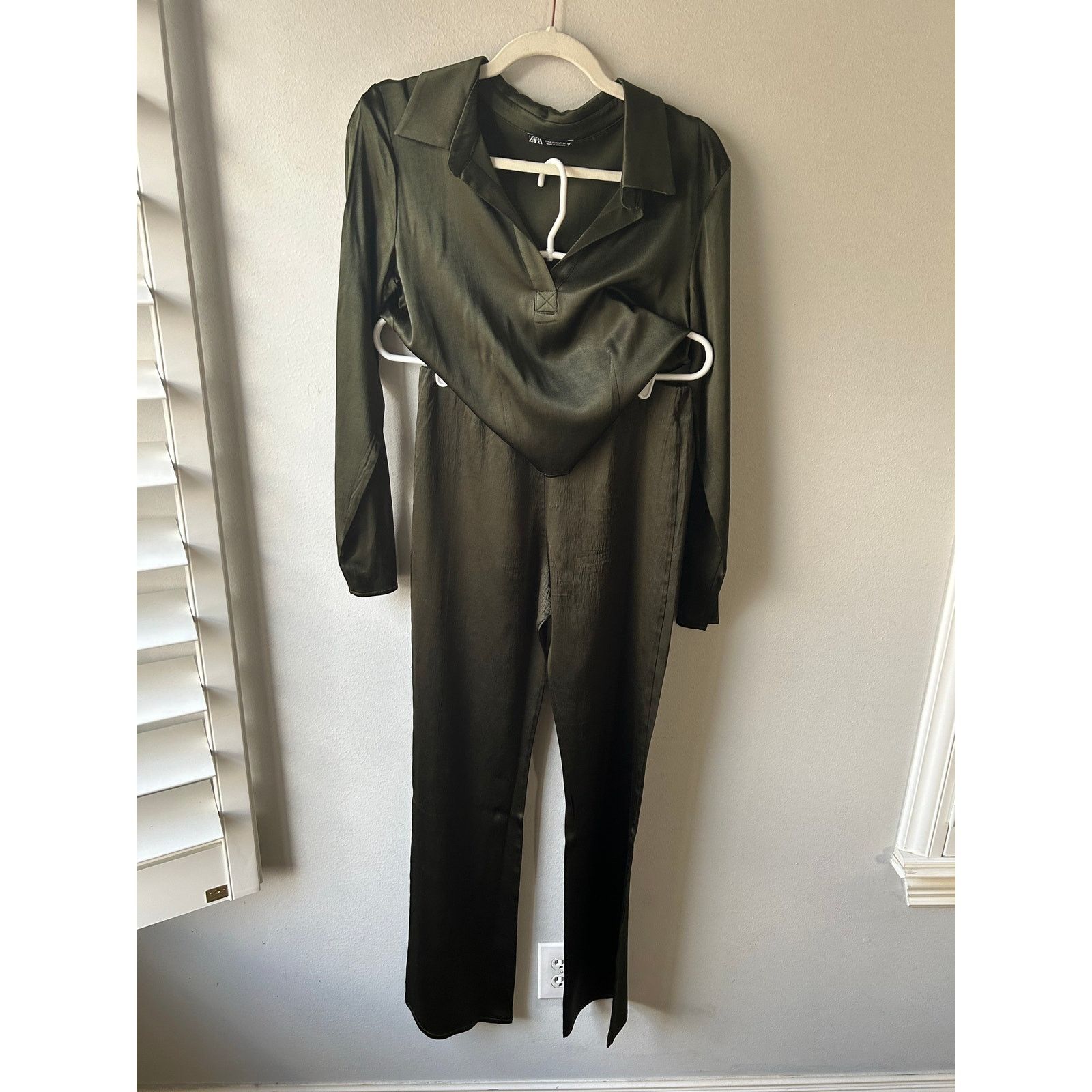 Zara Zara Pant and Top Satin Set in Green Size Large Size 28" / US 6 / IT 42 - 9 Thumbnail