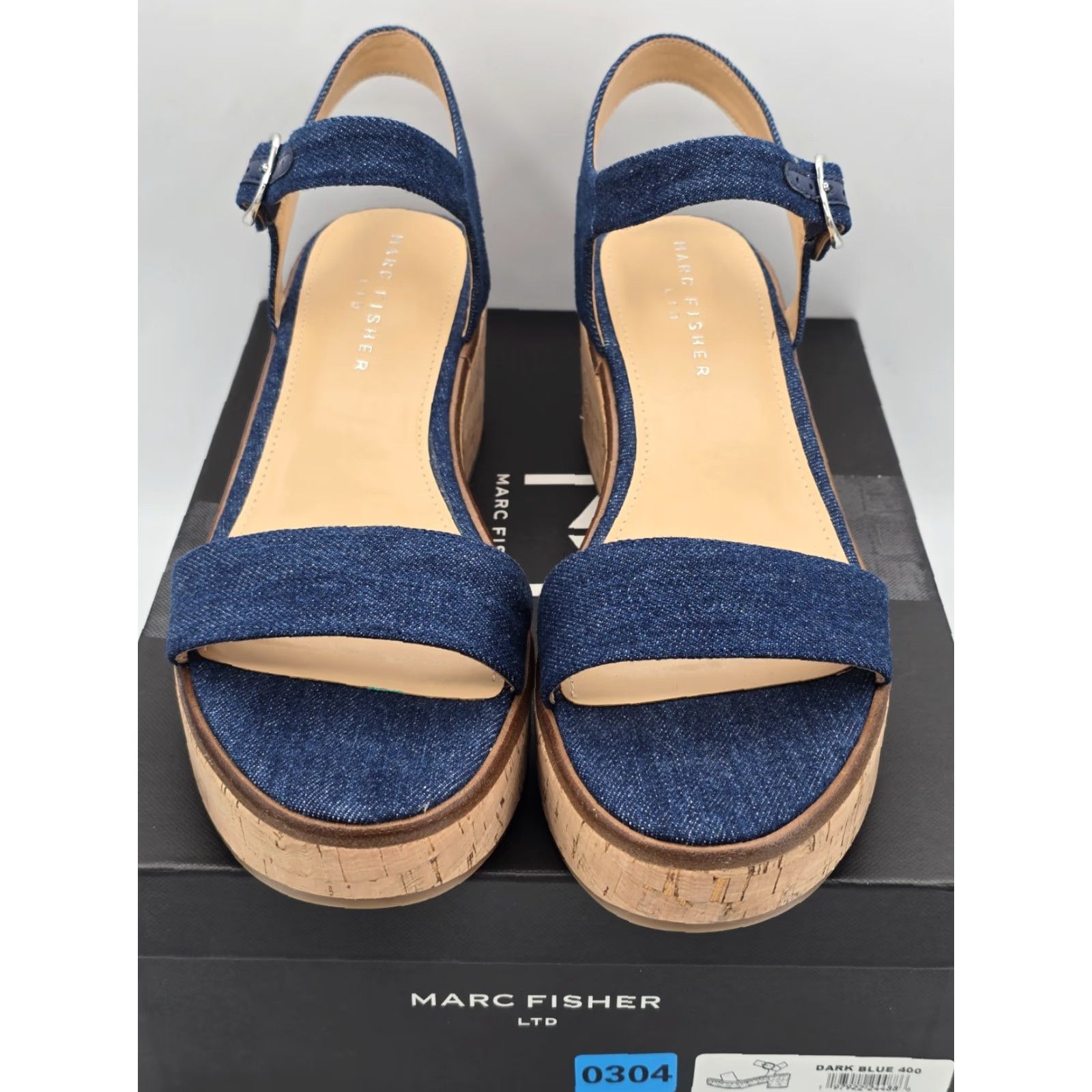 Marc Fisher Marc Fisher LTD Quessa2 Heeled Sandals Women Size 11 M Dark Blue Open Toe Shoes Size US 11 / IT 41 - 4 Thumbnail