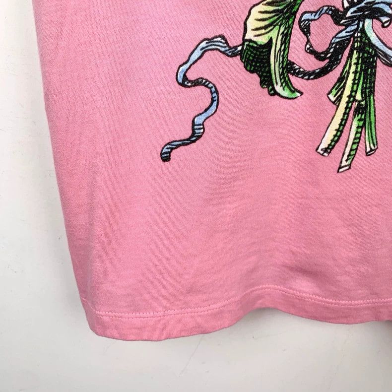 Gucci Gucci Floral printed pink round-neck cotton short-sleeved T Size US XS / EU 42 / 0 - 5 Thumbnail