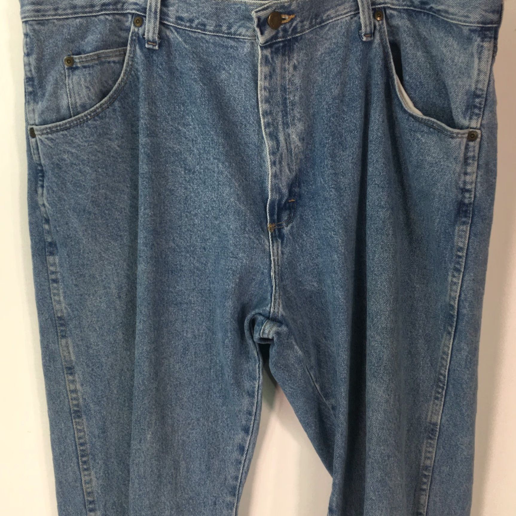 Wrangler Wrangler Mens Stretch Straight Leg Regular Fit Blue Denim Jeans 40X30 Size US 40 / EU 56 - 2 Thumbnail
