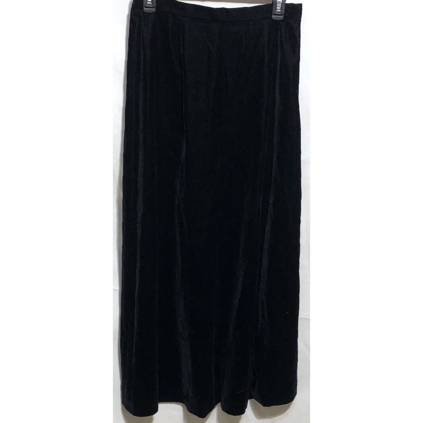 Talbots Talbots A-Line Velvet Maxi Skirt 8 Black 28"W Elastic Fairy Gothic Dark Whimsy Women anniversary? Size 30" / US 8 / IT 44 - 2 Thumbnail