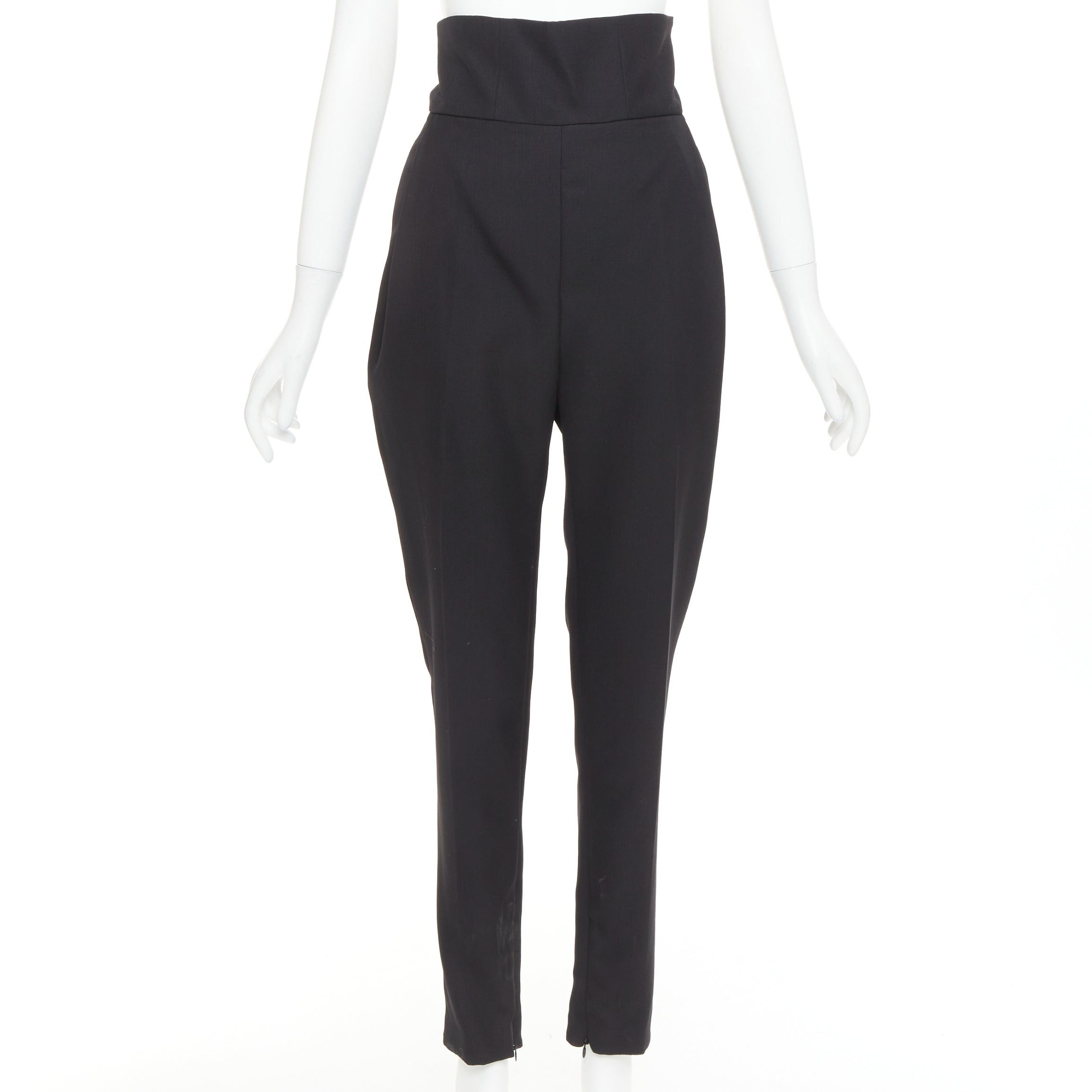 Alexandre Vauthier ALEXANDRE VAUTHIER COUTURE black crepe high waisted waistband harem pants Size 26" / US 2 / IT 38 - 1 Thumbnail