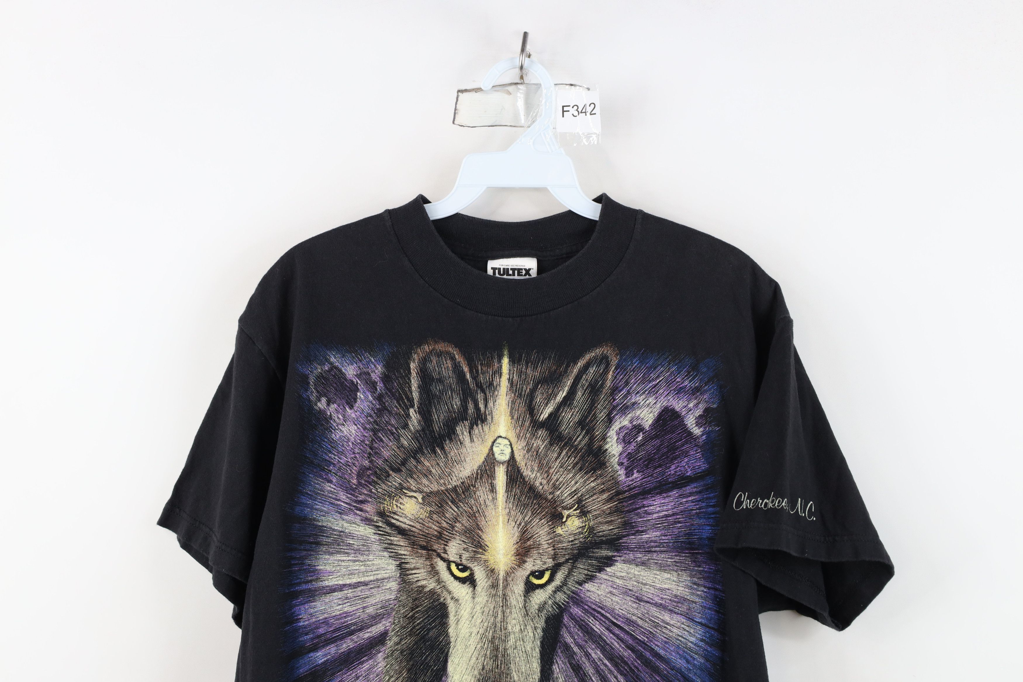 Vintage Vintage 90s Streetwear Nature Spirit Animal T-Shirt Black Size US M / EU 48-50 / 2 - 2 Thumbnail