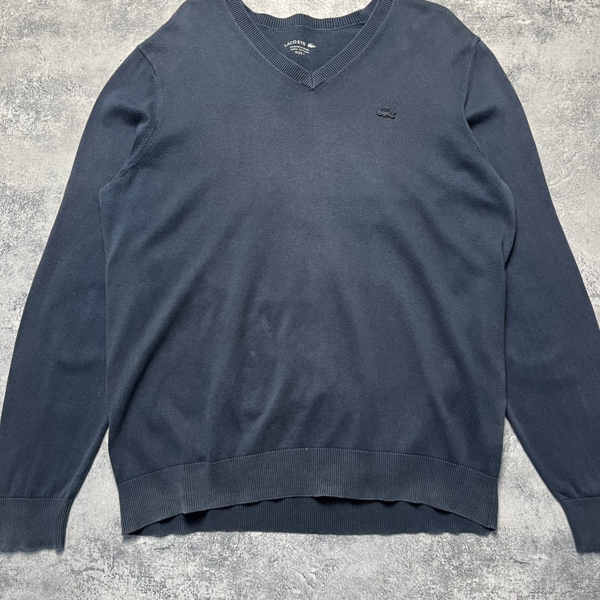 Lacoste Lacoste Blue V-Neck Sweater Streetwear Y2K Designer Size US L / EU 52-54 / 3 - 3 Thumbnail